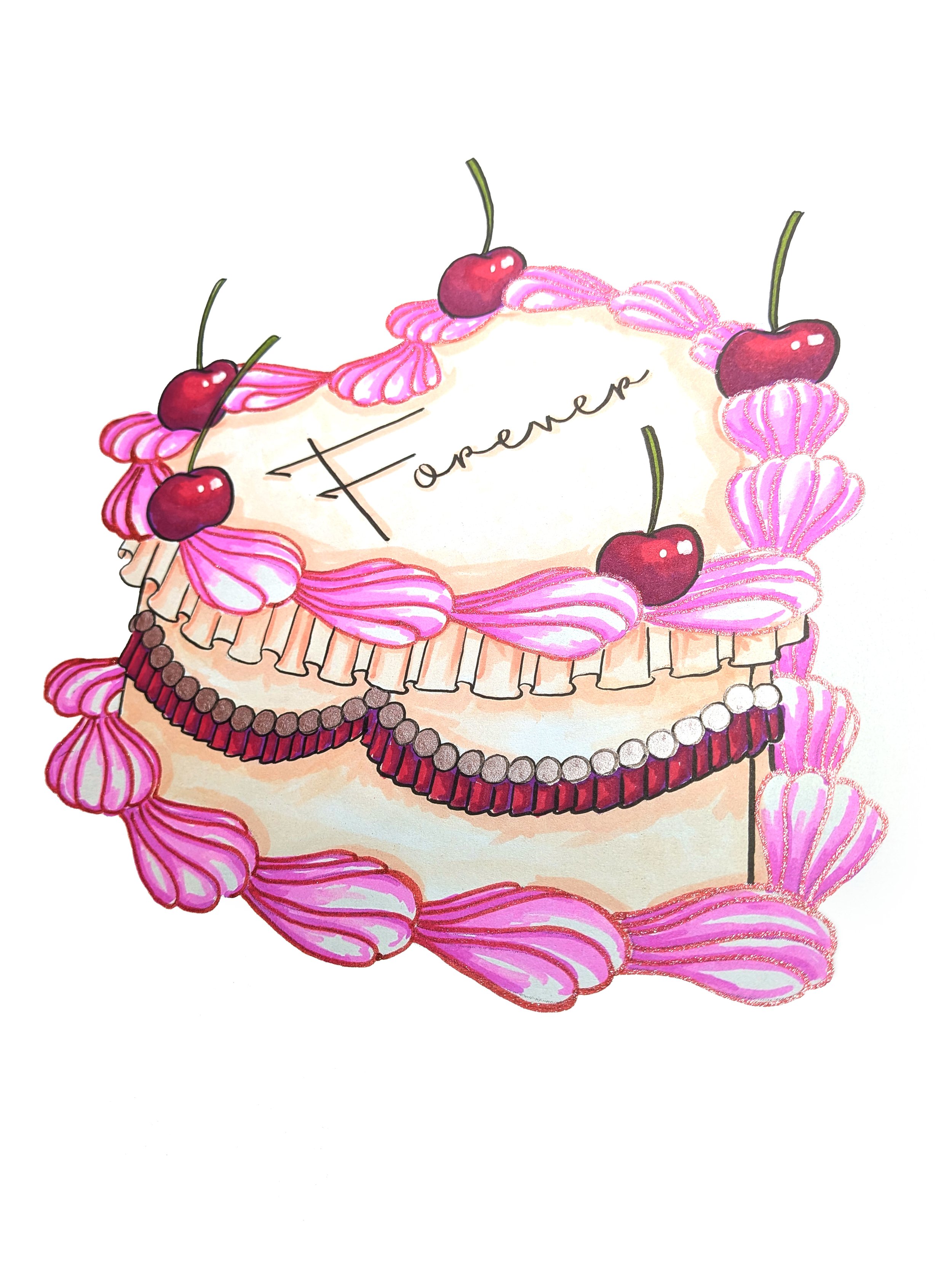 A4 Cake Illustration