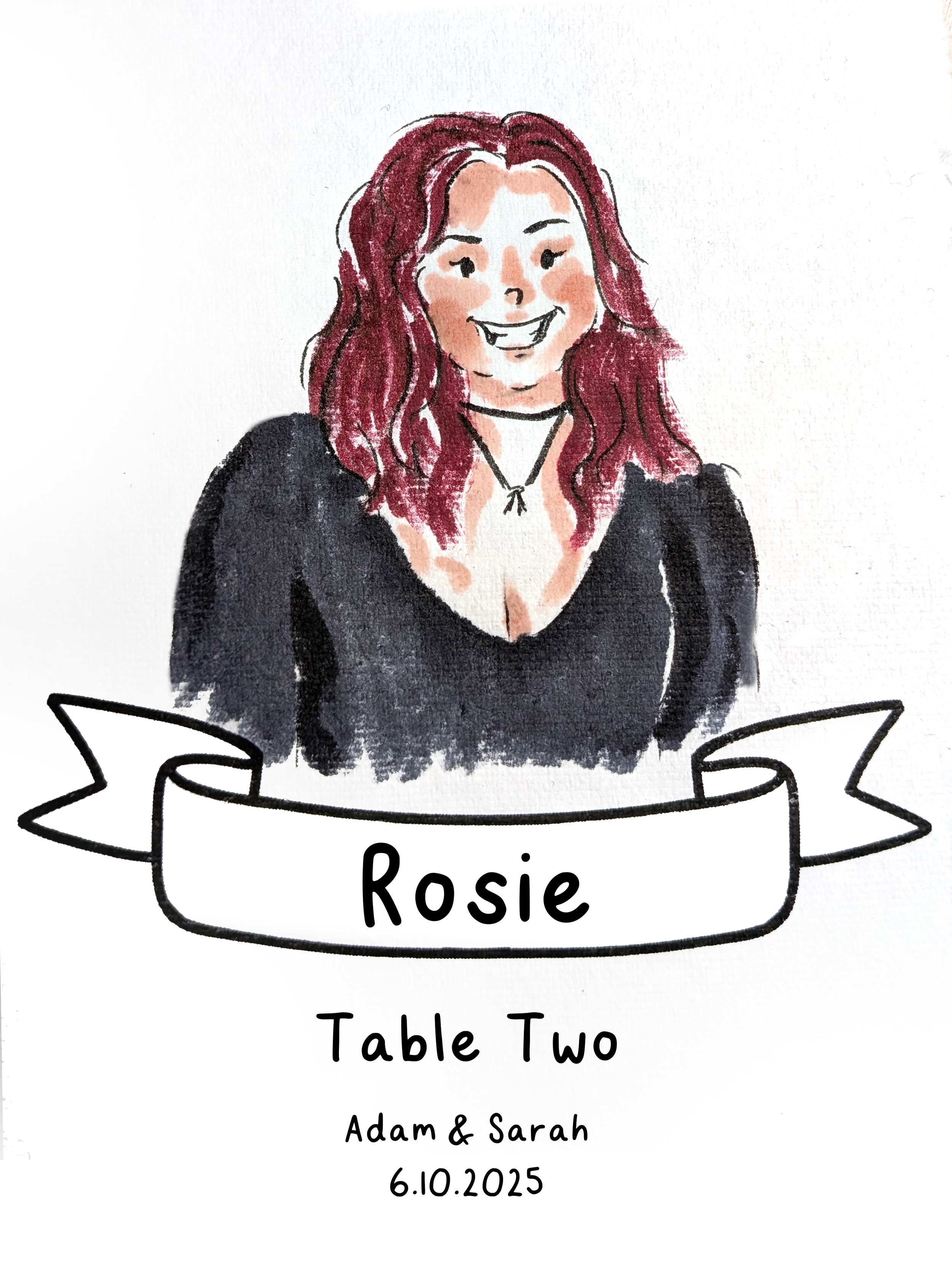 Custom illustrated escort cards