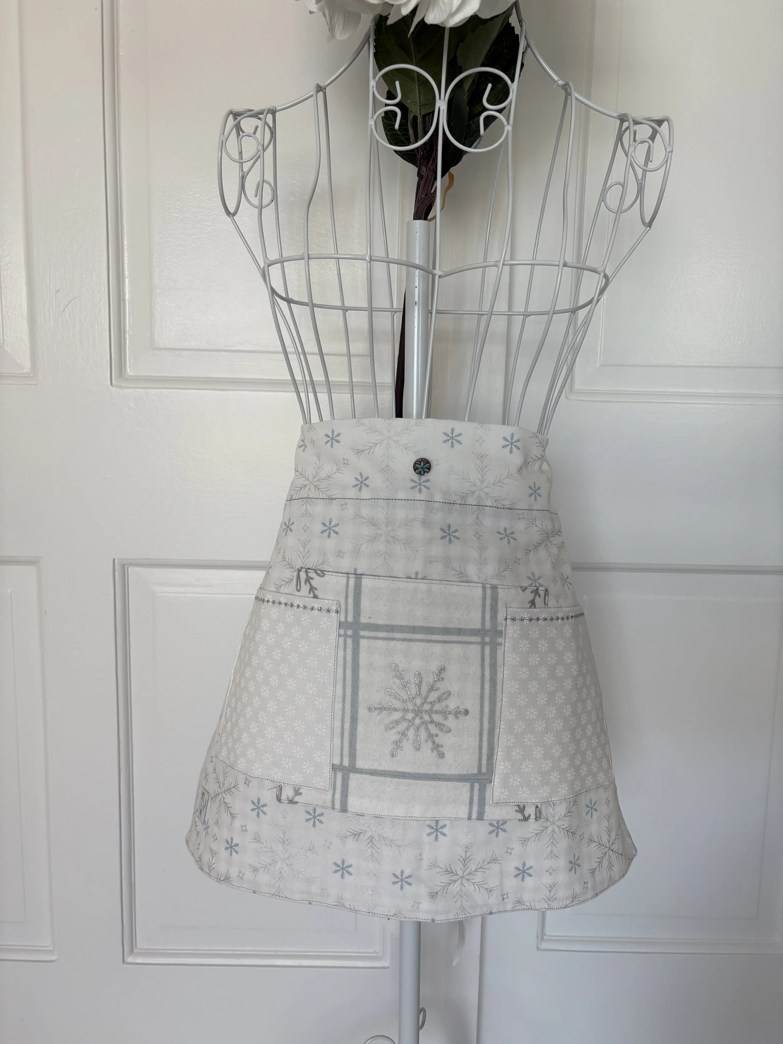 Blue and Silver Snowflakes on White _ $35
 