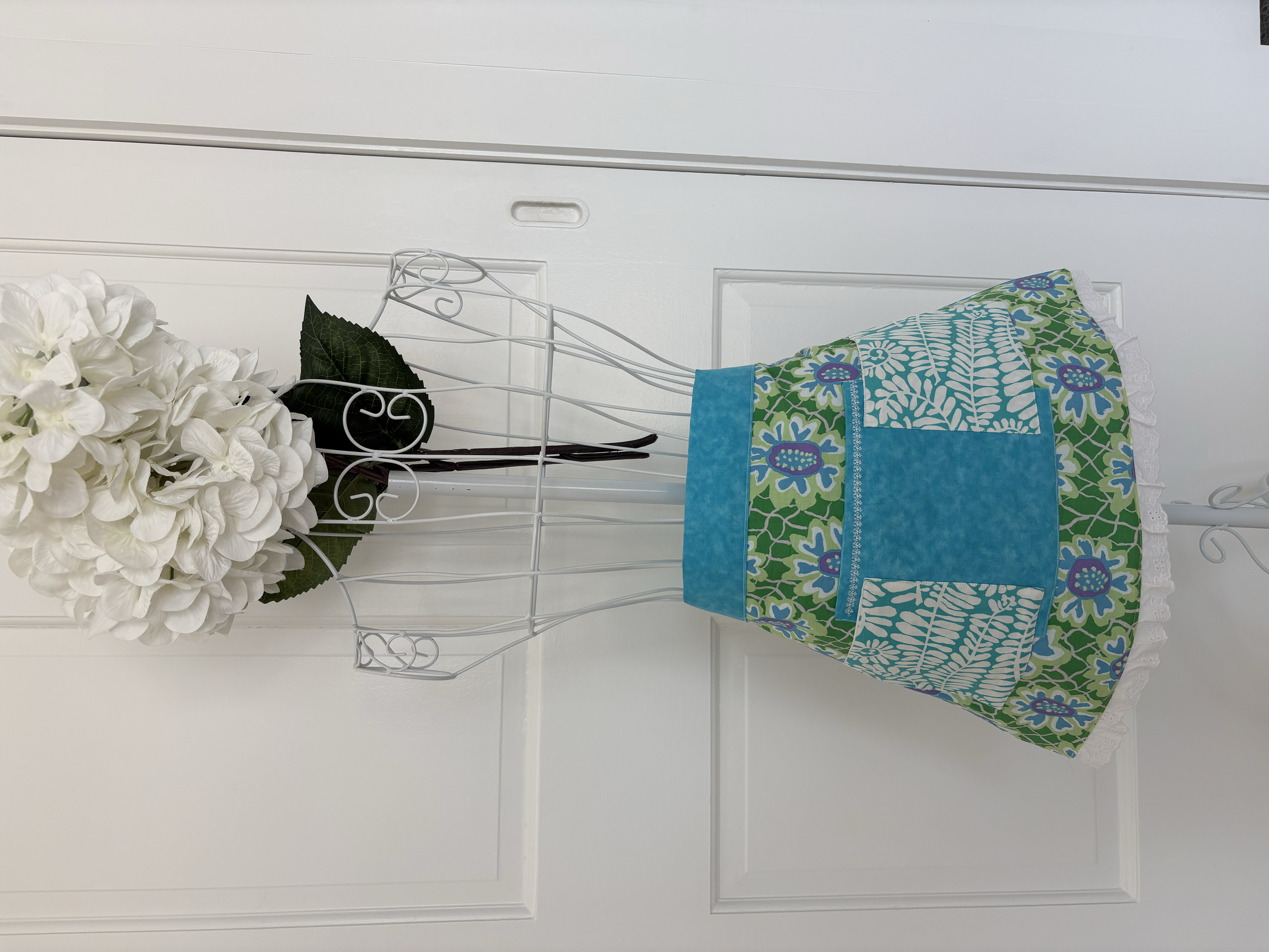 Green, Blue Funky Flowers with Tourquoise- $35

