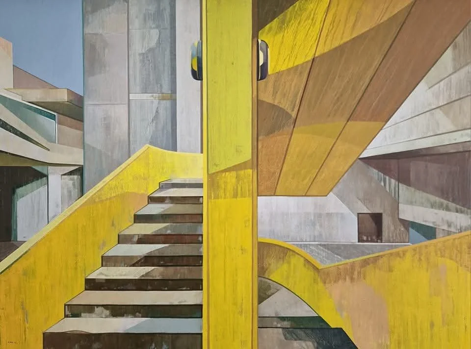 LAZY SUNDAY NO. 03 (SOUTHBANK CENTRE, LONDON) - 2023 - Oil on canvas - H: 92cm X W: 122cm - SOLD through Taylor-Jones & Son
