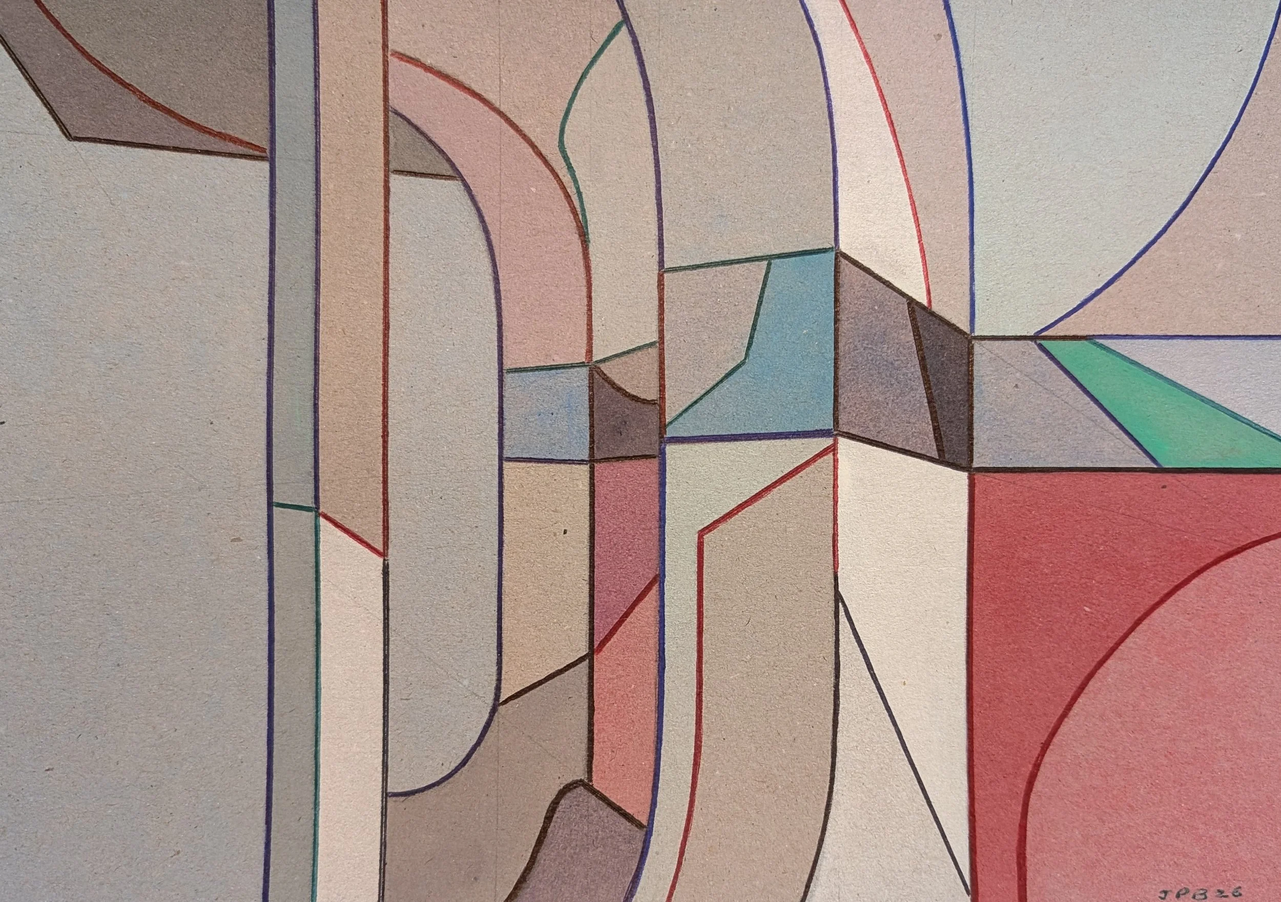 CARDBOAD VENT SHAFT NO. 01 - 2026 - Watercolour and biro on cardboard - Painting H: 21cm X W: 30cm (Framed size - H: 30cm X W: 42cm) - £200