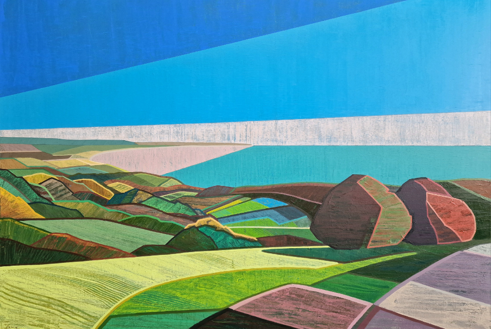 THE GROUND UNDERNEATH OF YOUR FEET NO. 01 (THE FIREHILLS, FAIRLIGHT) - 2024-25 - Oil on canvas - H: 70cm X W: 100cm framed - FOR SALE - P.O.A - Click image for enquiry