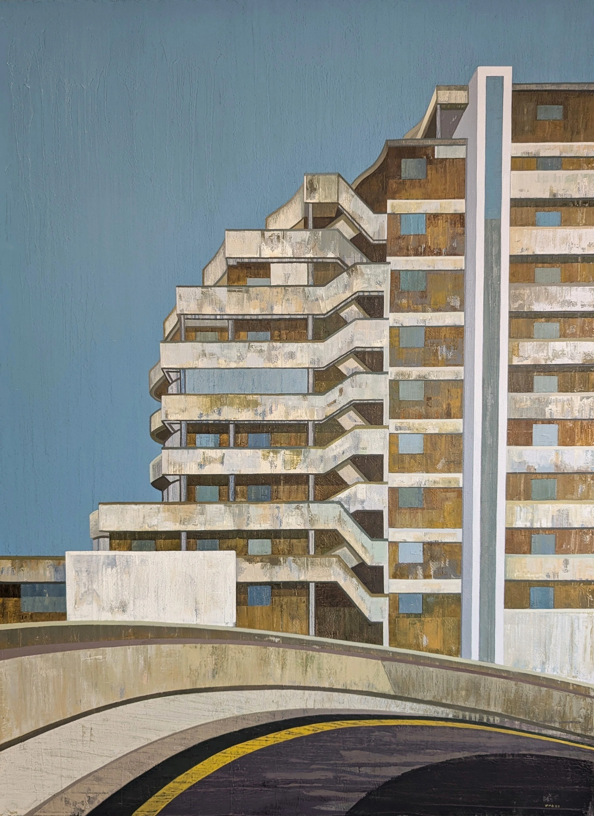 YOUR BEAUTY LIES BENEATH YOUR FACADE NO. 02 (MARINE COURT, ST LEONARDS) - 2025 - Oil on canvas - H: 102cm X W: 76cm - SOLD