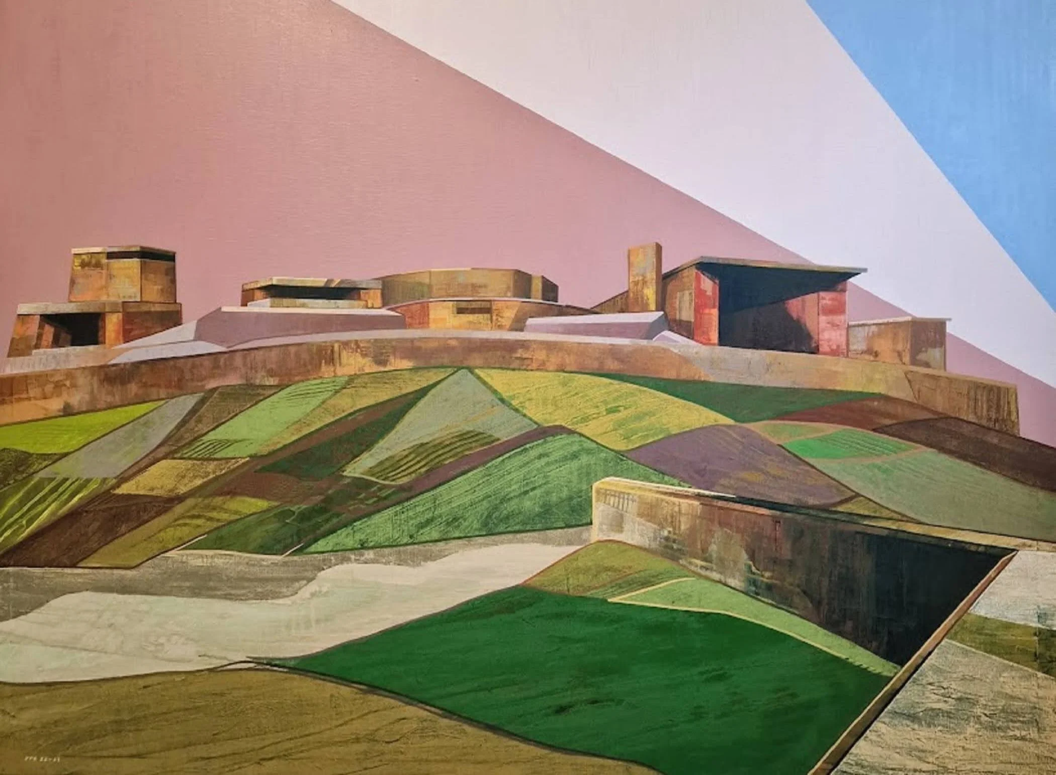 WHEN YOU RISE WITH THE DAY, I MIGHT NOT HAVE TOO MUCH TO SAY NO. 01 (DYMCHURCH GRAND REDOUBT) - 2022-23 - Oil on canvas - H: 122cm X W: 152cm - SOLD through Taylor-Jones & Son