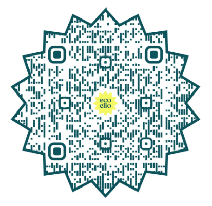QR-Code mit einem Eco Elio Logo in der Mitte.
