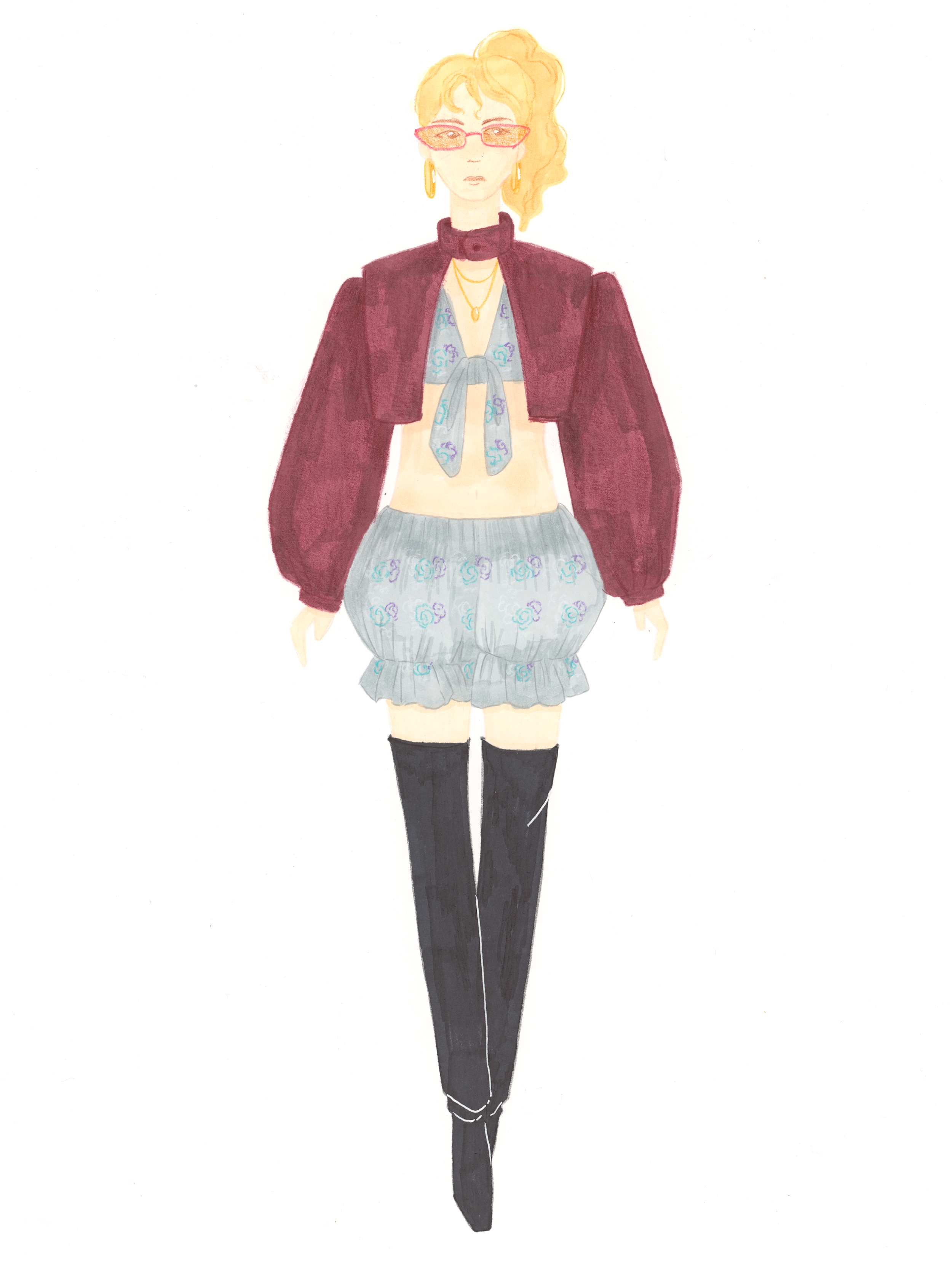 Fall illustration No. 8, 2025, Pen and marker