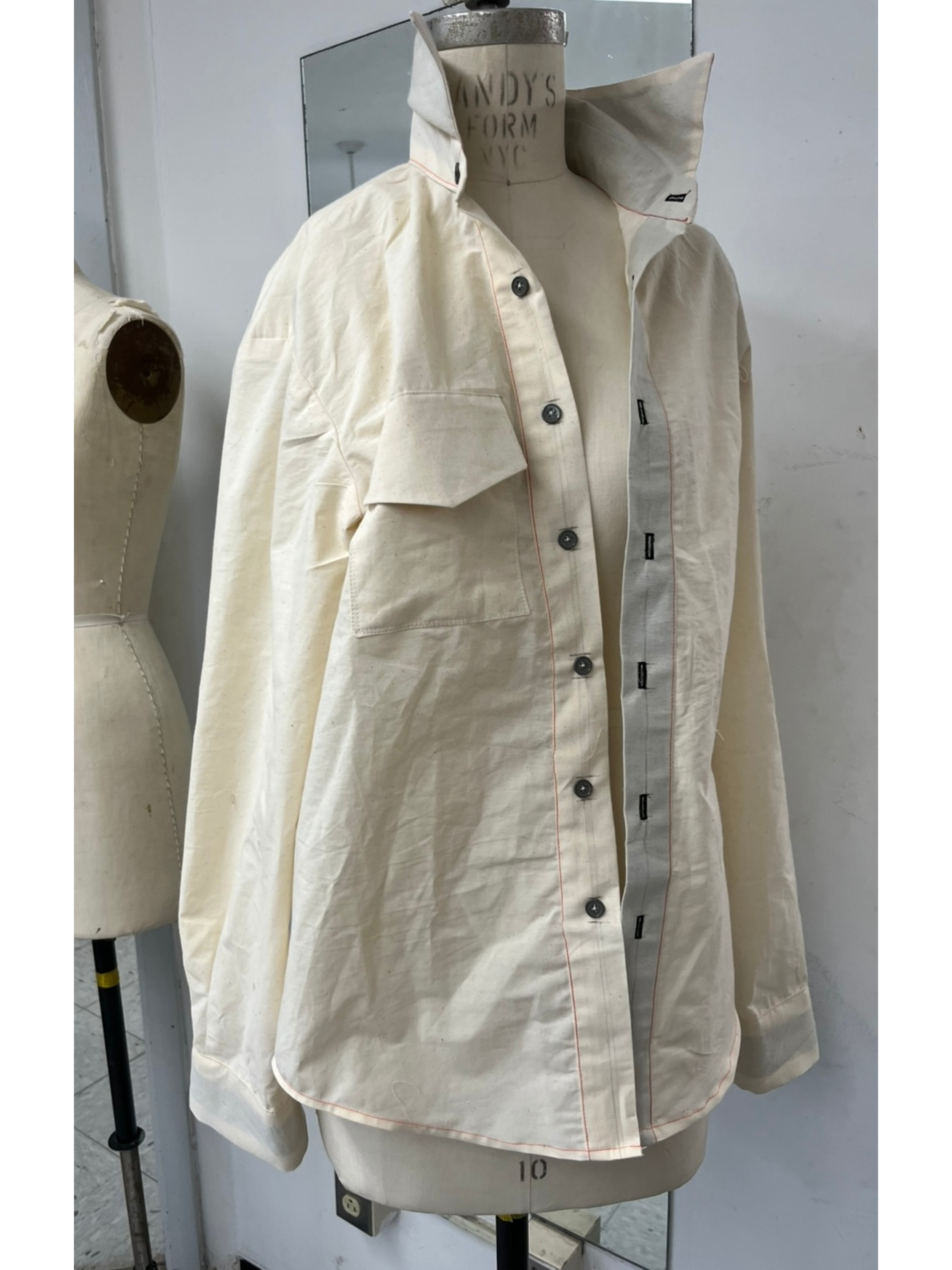 Shirt construction, Fall 2025, Cotton muslin