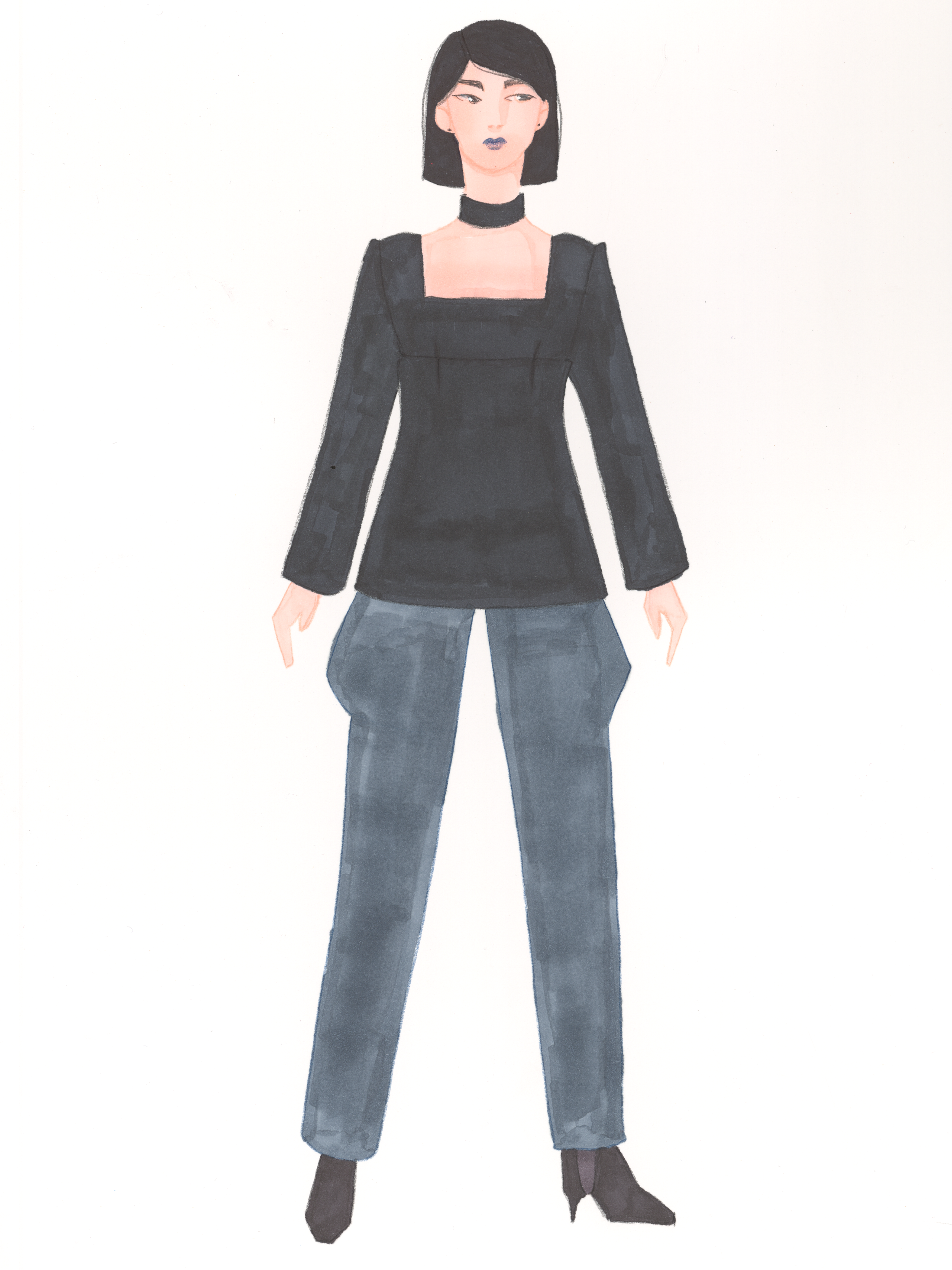 Fall illustration No. 2, 2025, Pen and marker