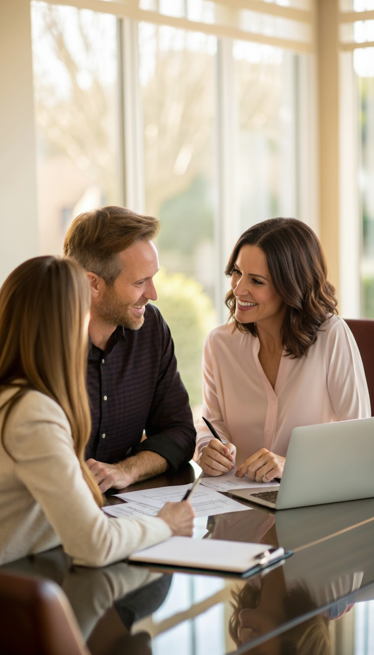 Estate Agent in Galway holding a personalised initial consultation for property buyers.