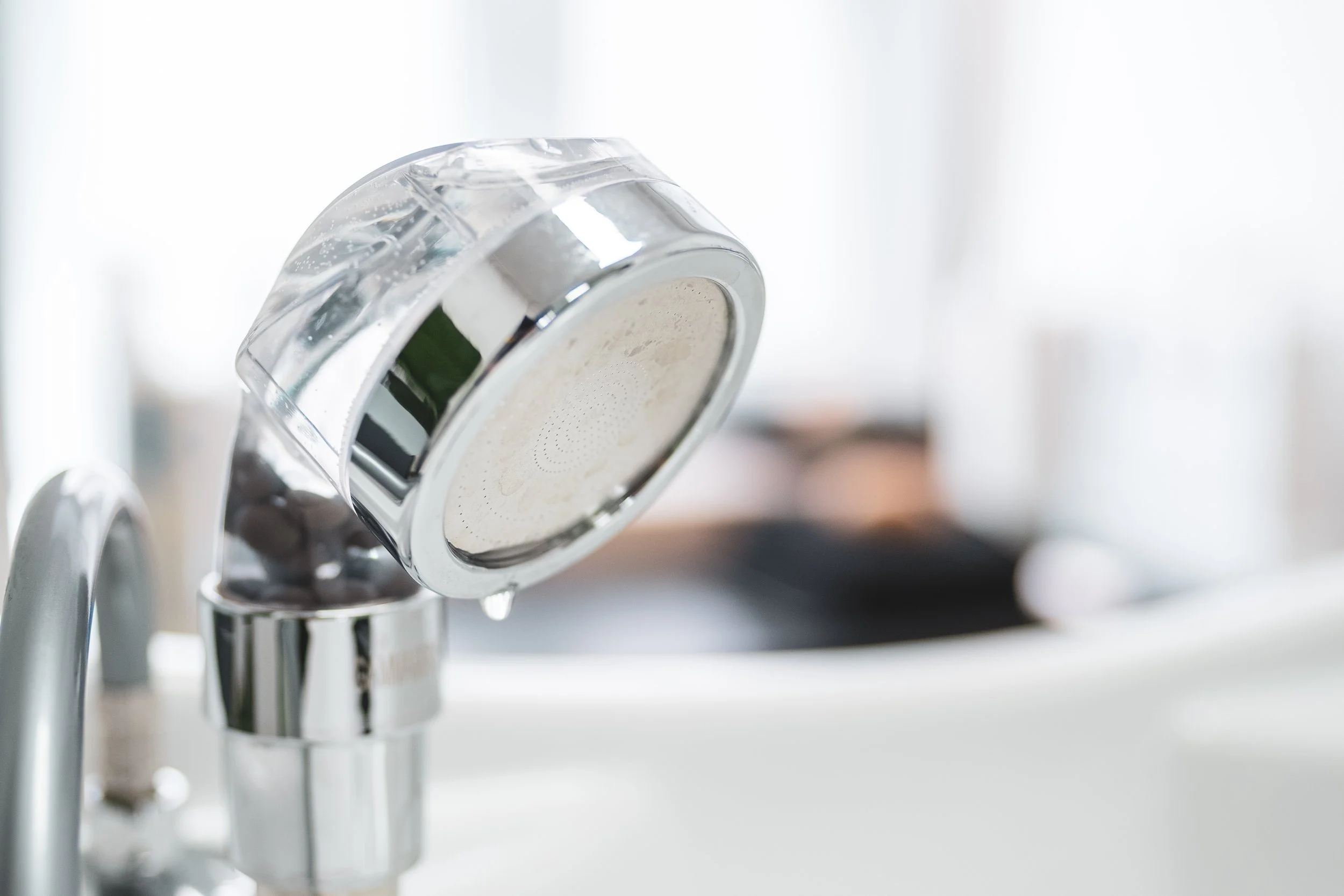 Water-saving eco shower head at the basin, Minds & More hair studio, Lisbon