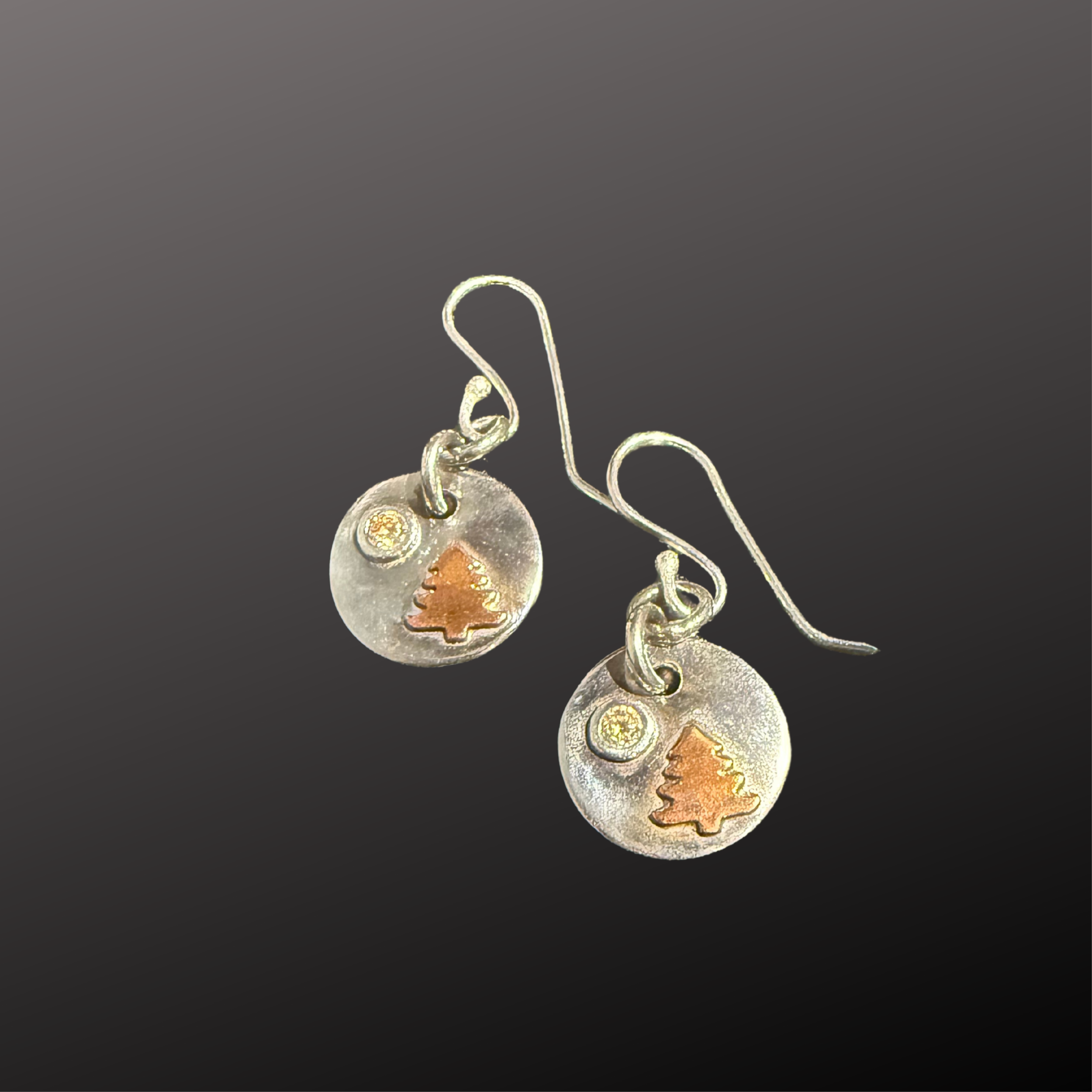 Champagne Sparkle Tree Earrings - Barbara Land.png