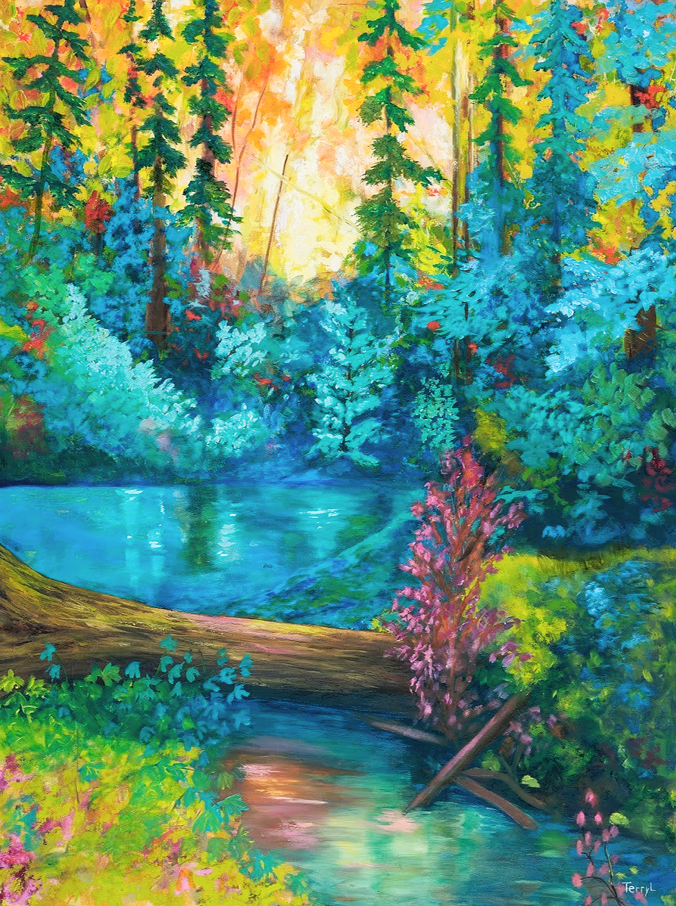 "Hike through Silver Falls State Park" / Oregon / Oil on canvas / 30 x 40 in. / 

$2,200.00