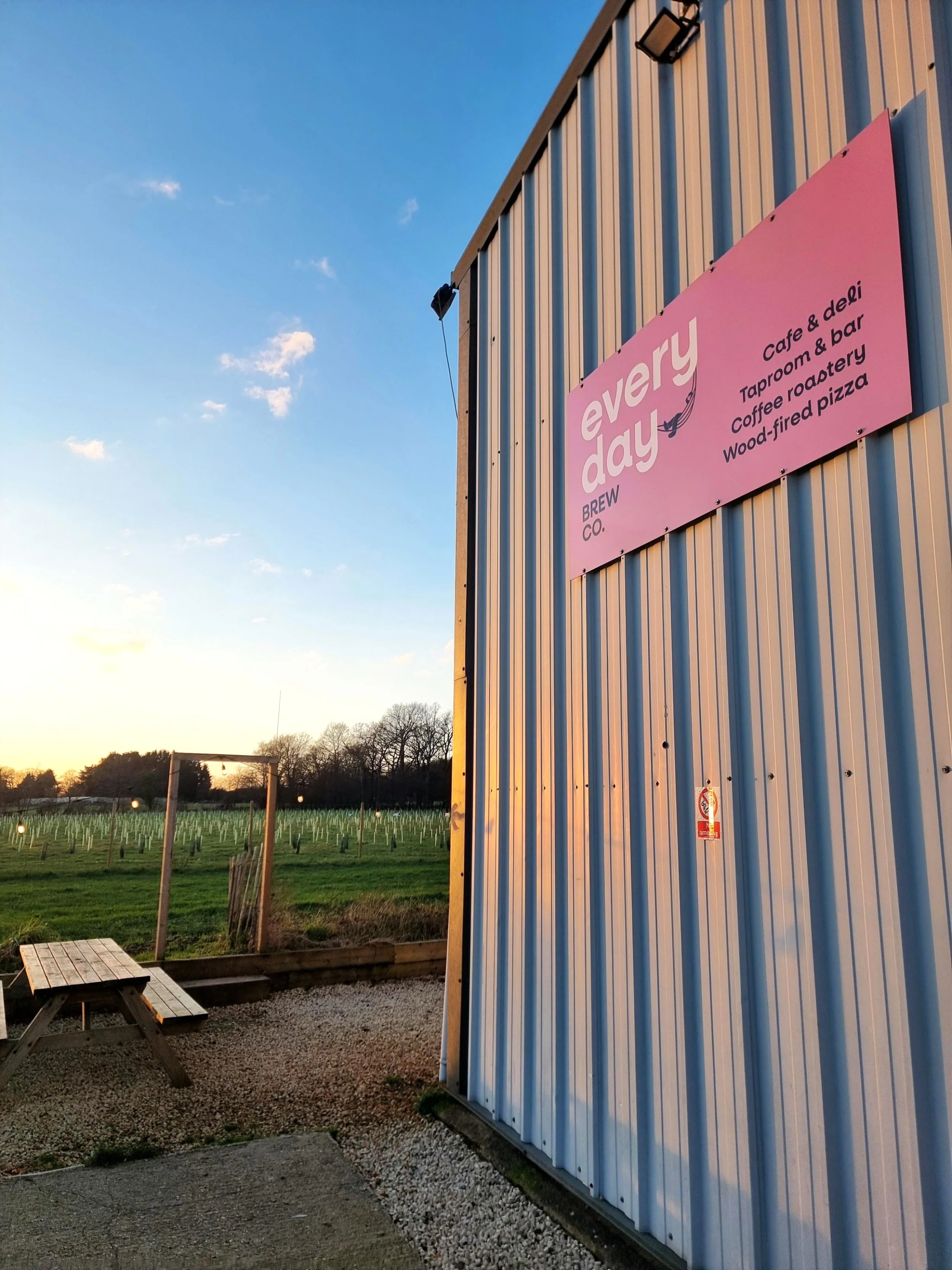 The beer garden with picturesque views of the countryside