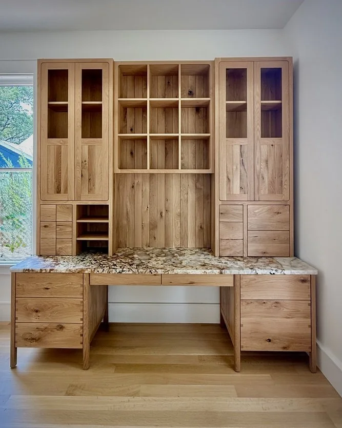 white oak desk hutch