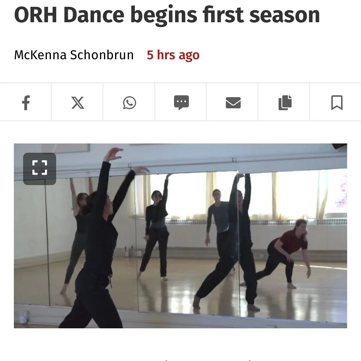Check out ORH Dance featured on CBS19
News. We are so excited to bring more dance to Charlottesville. link in bio for full feature or watch it TODAY during the local news at 4,5,6 or 11pm

Big Thank you to @cbs19news and @mschonbruntv for the feature