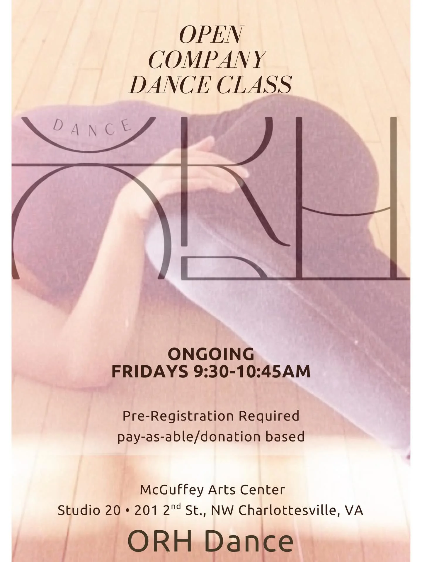 Open company class is back for 2026, come join our contemporary/modern class Friday mornings. 

Class is pay-as-able/donation based to help support our modern dance company. Classes will be taught by Artistic Director Olivia Rivard Hill, and other co