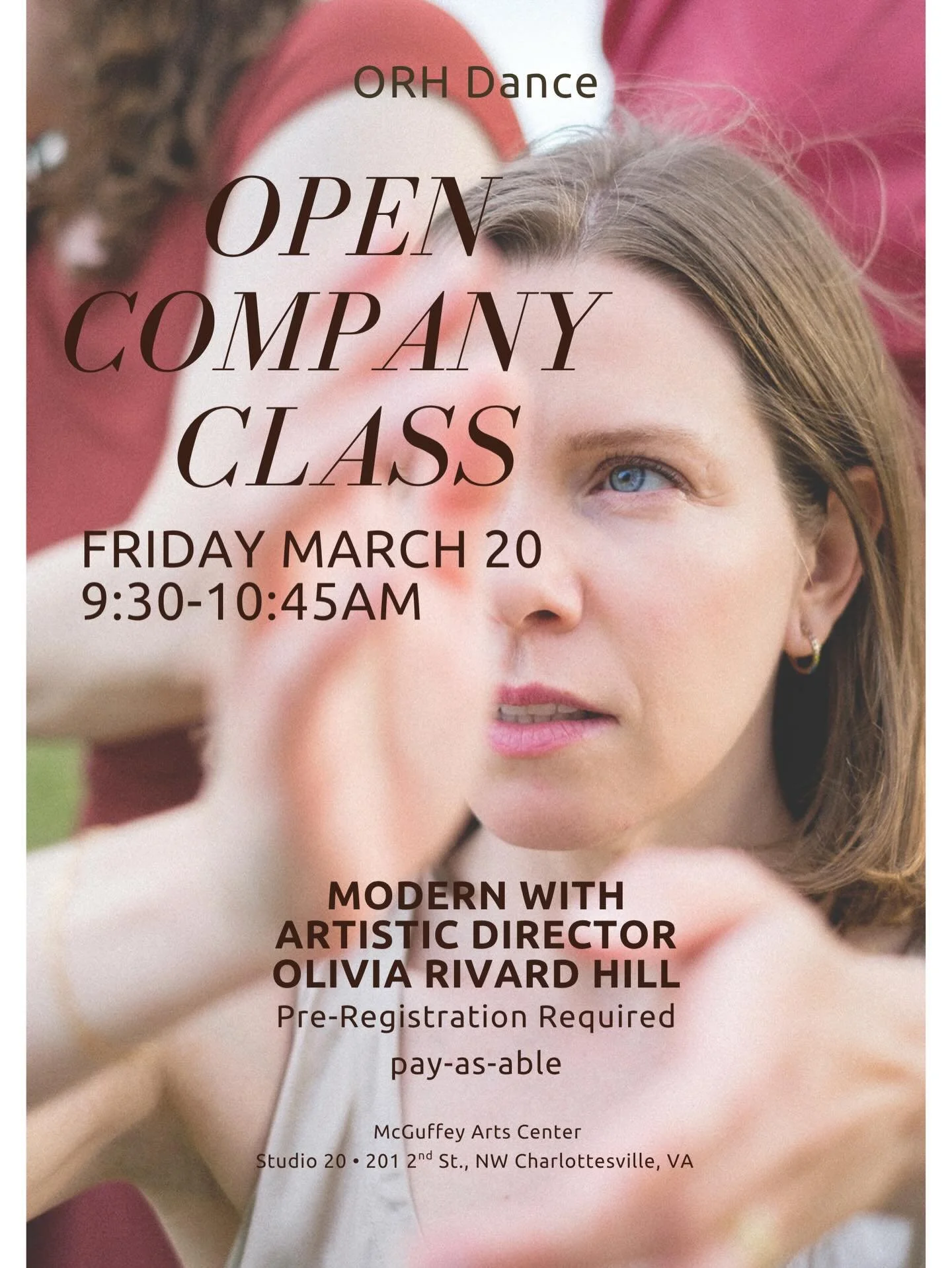 open company class Fri mar 20
9:30am-10:45am
(instructor update)
modern with @olivia.rivardhill 
register thru link in bio

photo credit: @alycejohnsonphoto