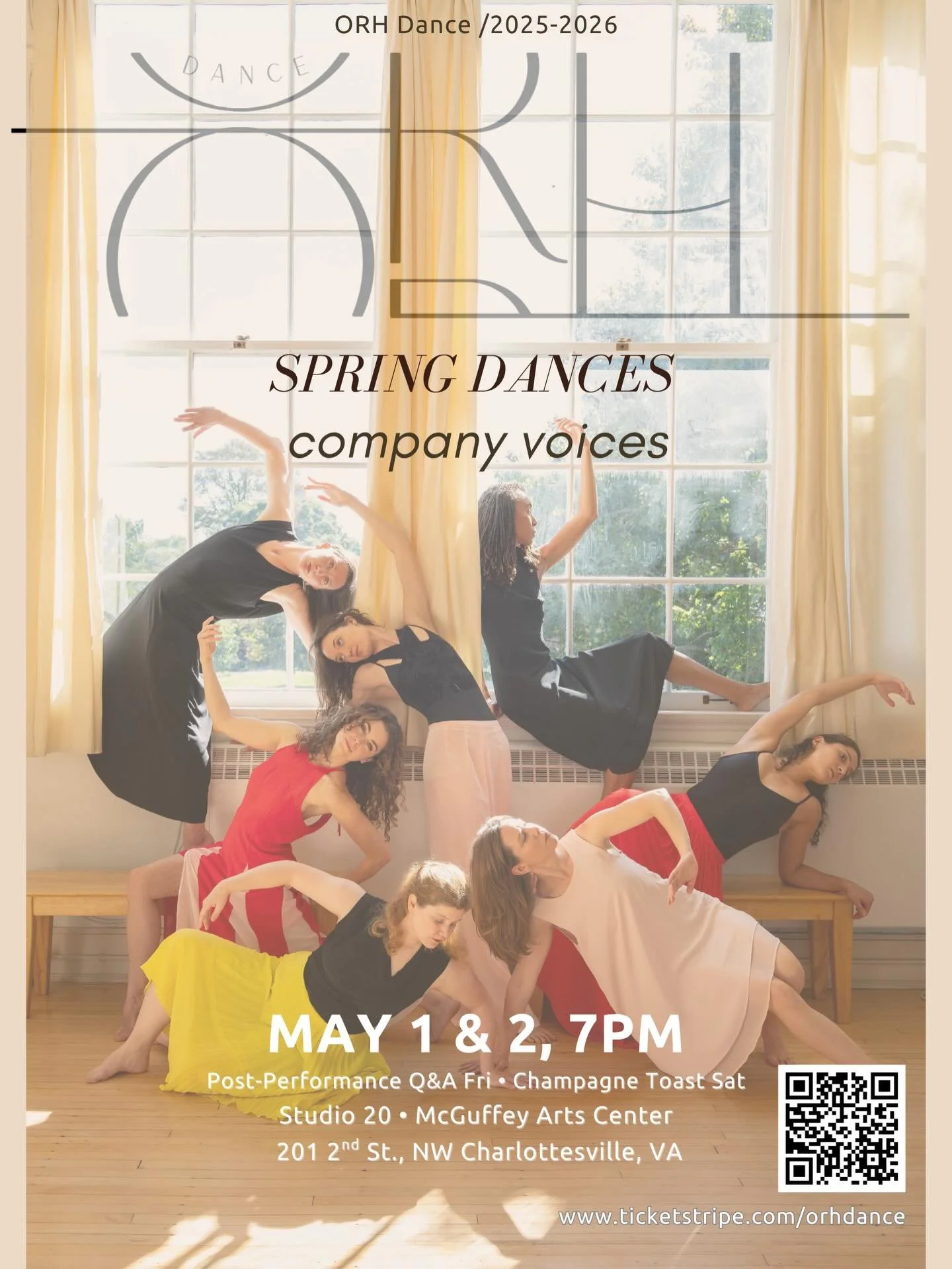 ORH Dance presents &lsquo;Spring Dances-Company Voices&rsquo; In studio performances to close out our inaugural season. Presenting original choreographic works by Artistic Director Olivia Rivard Hill and Company dancers. 

Fri May 1st 7pm: Post Perfo