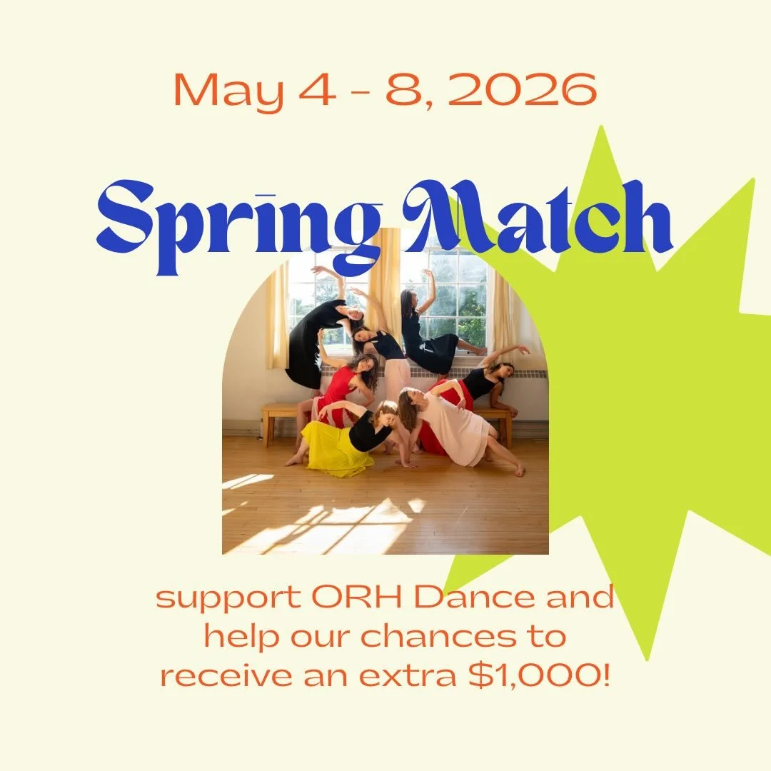 The inaugural year of ORH Dance has beensuch a special experience.  As a supporter, audience member, fan, or newcomer to our company, we have delighted in bringing to you Charlottesville&rsquo;s newest expression of modern dance. Now you can play a r