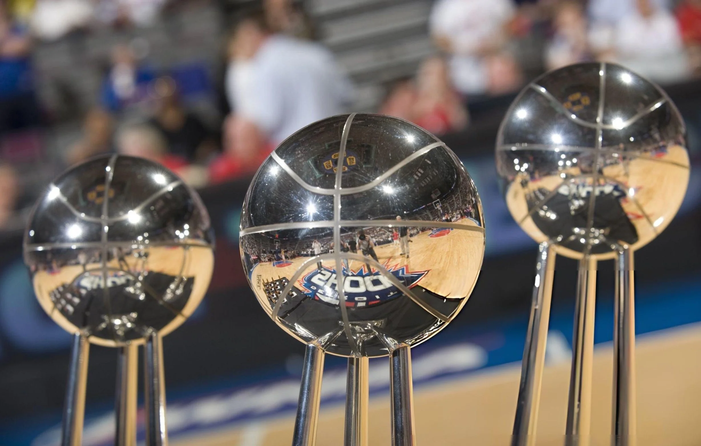 Deanna Nolan with the Detroit Shock's three WNBA championships.