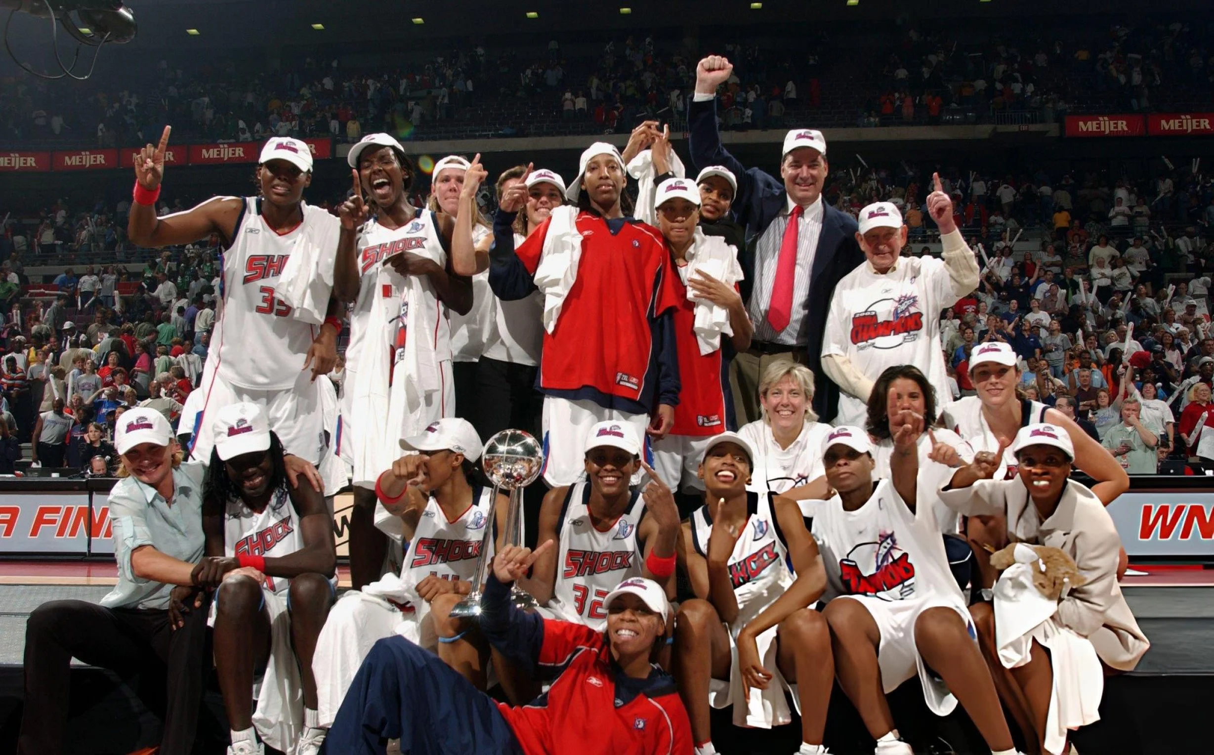 The Detroit Shock versus the Los Angeles Sparks during the 2003 WNBA Finals.