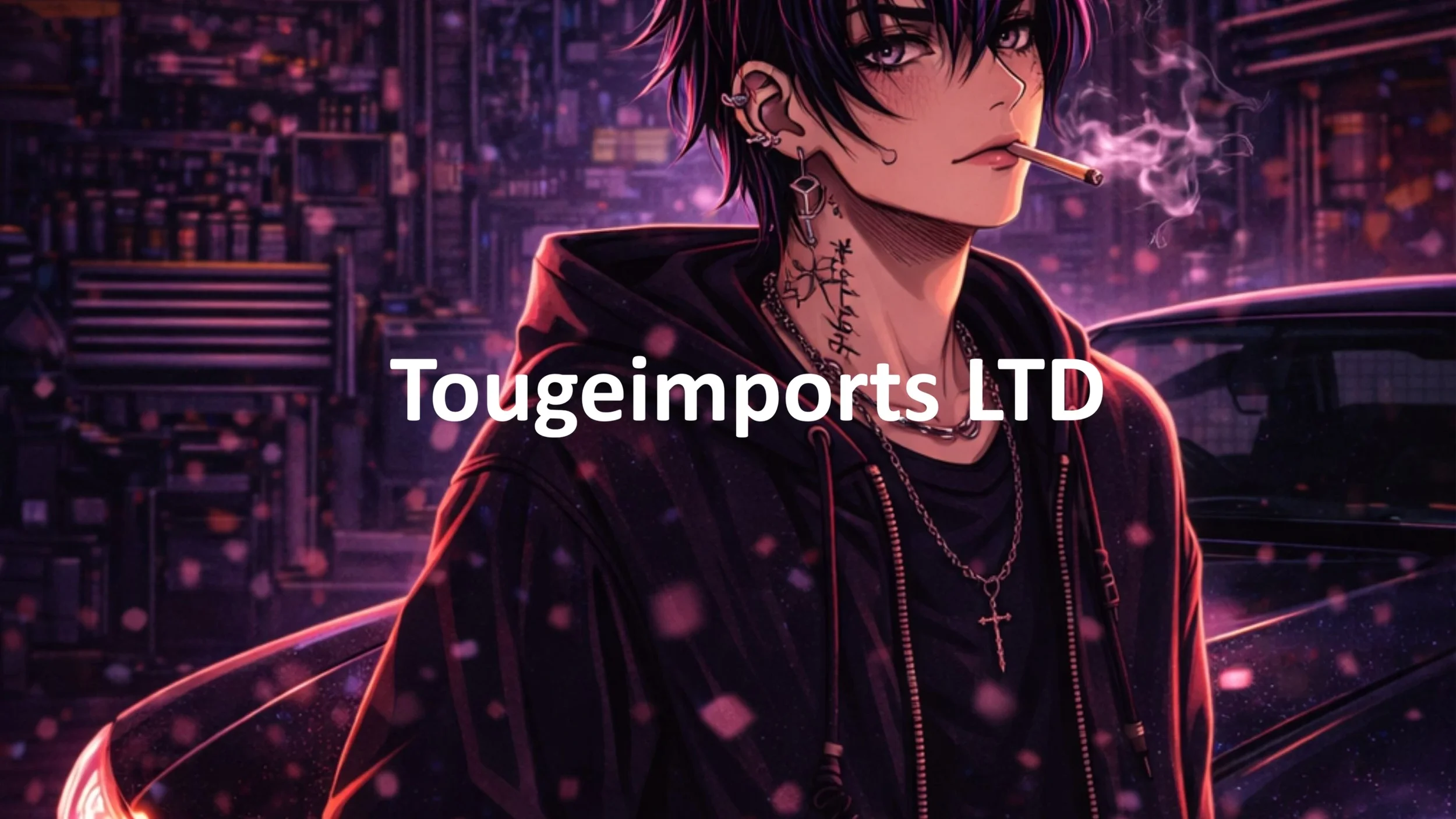 Neon anime boy car scene.webp