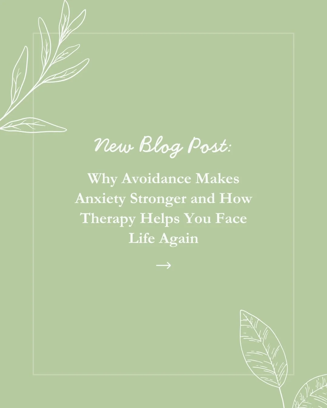 Avoidance can feel helpful in the moment, but over time it can quietly make anxiety stronger🧐

My newest blog, &ldquo;Why Avoidance Makes Anxiety Stronger and How Therapy Helps You Face Life Again,&rdquo; explores how avoidance can shrink your world