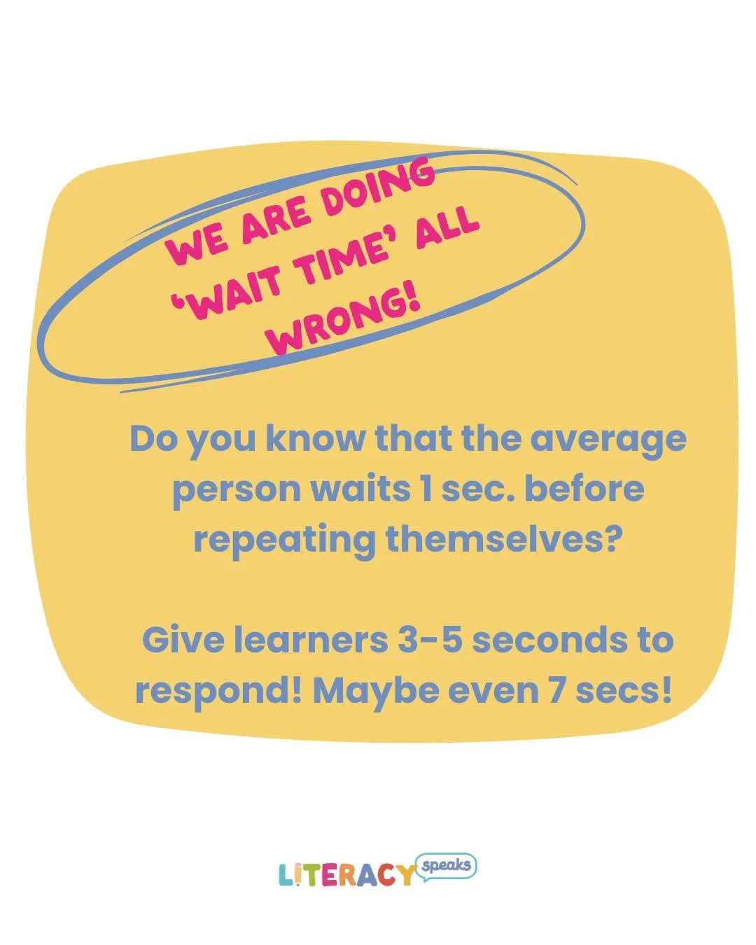 We live in a world where a fast pace matters but I challenge you to slow down and give others more 'wait time'. It will feel very awkward at first but what else do you notice?