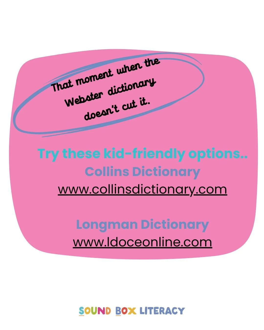 These are great resources if you are looking for kid-friendly definitions ~