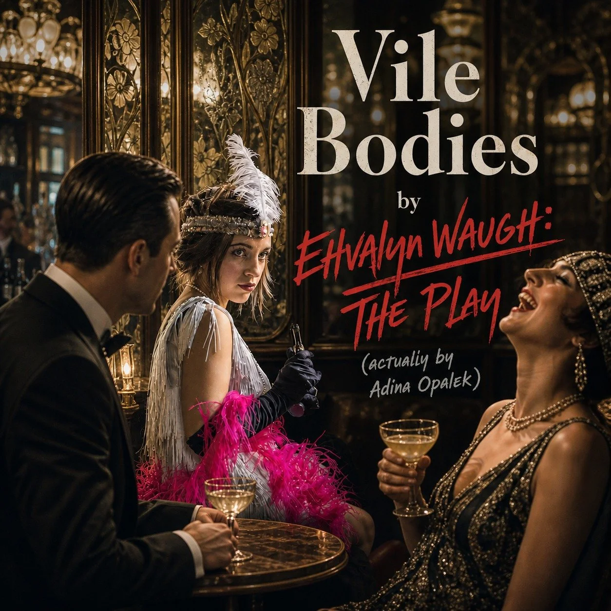 Houston-based playwright Adina Opalek followed a wild hare and decided to adapt Evelyn Waugh's dense and witty "Vile Bodies" for the stage! 

In a defiant fashion that would surely warm Waugh's heart Opalek flipped many of the genders willy
