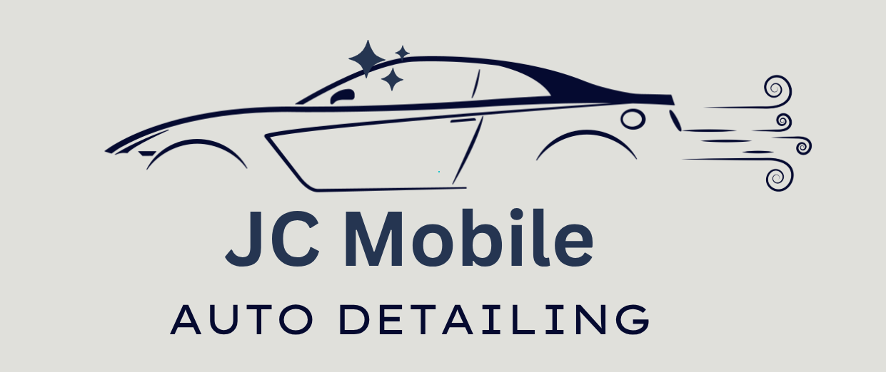 Logo of JC Mobile Auto Detailing with a stylized outline of a car and sparkling stars.