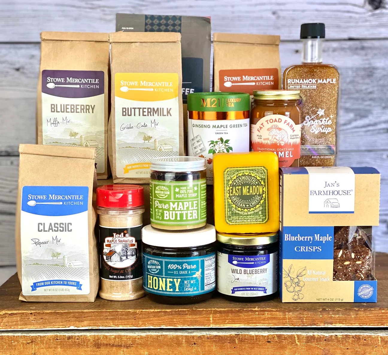 Stowe Mercantile general store in Stowe Vermont with local maple syrup, Vermont foods and gifts