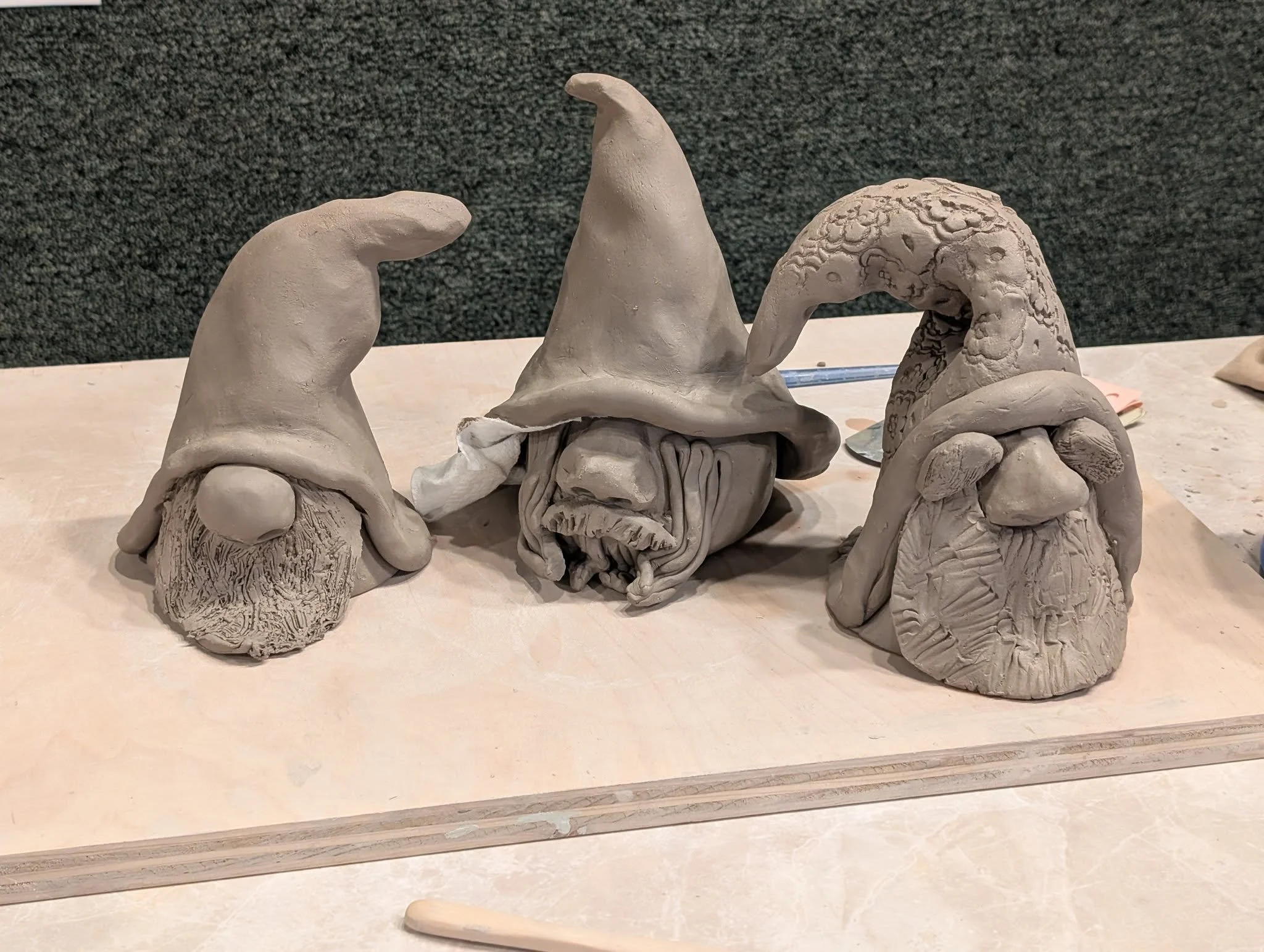 Gnomes! 

I'll have some with me next week at the Sunrise Beach Sip and Stroll at McNair Park. 

Let's give them names!