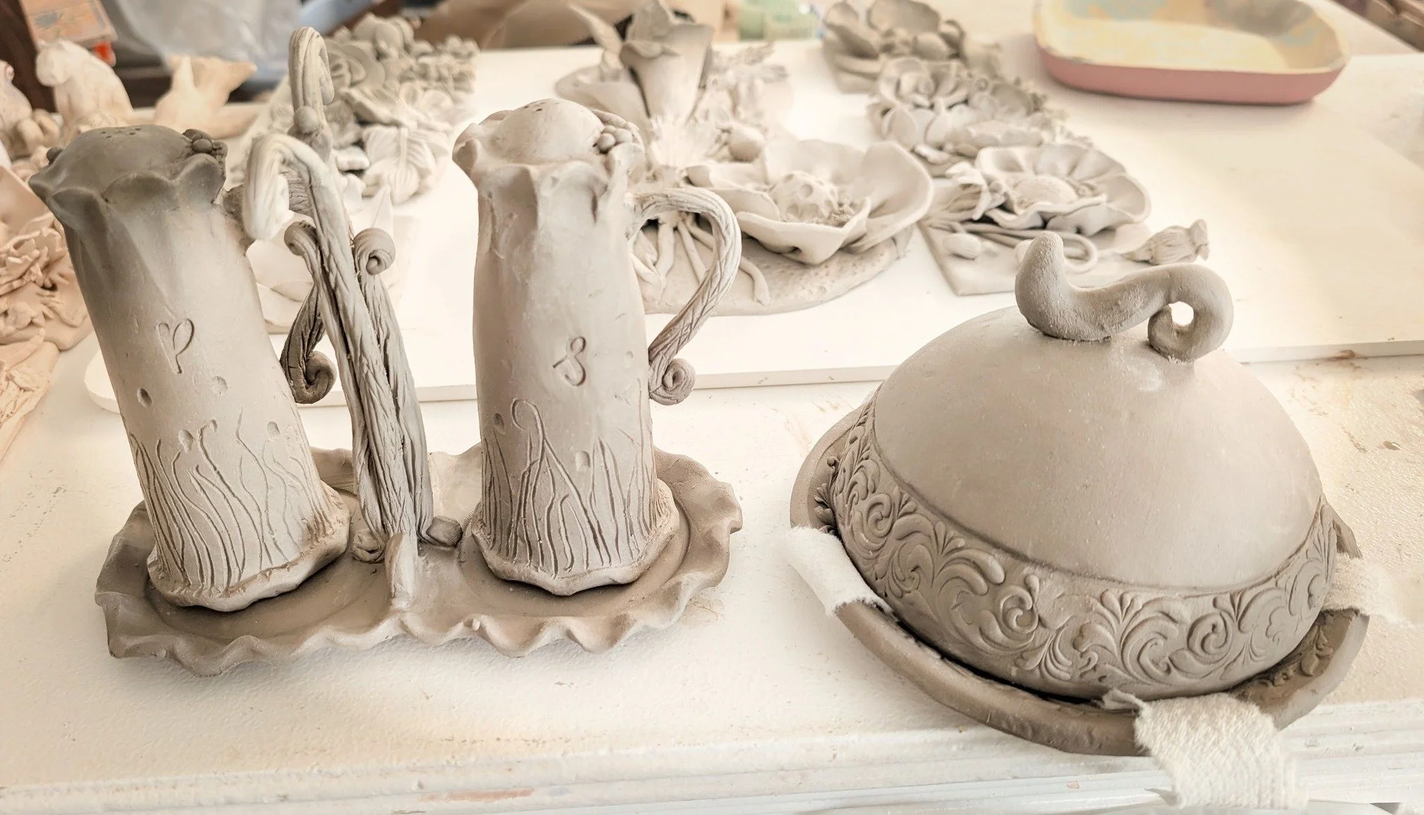 So... Just a little something I made yesterday...

(Join us for pottery class at buchananartgallery.org/clayclub
Or
Check out my pottery, paintings and piano website at estherljones.com/)
