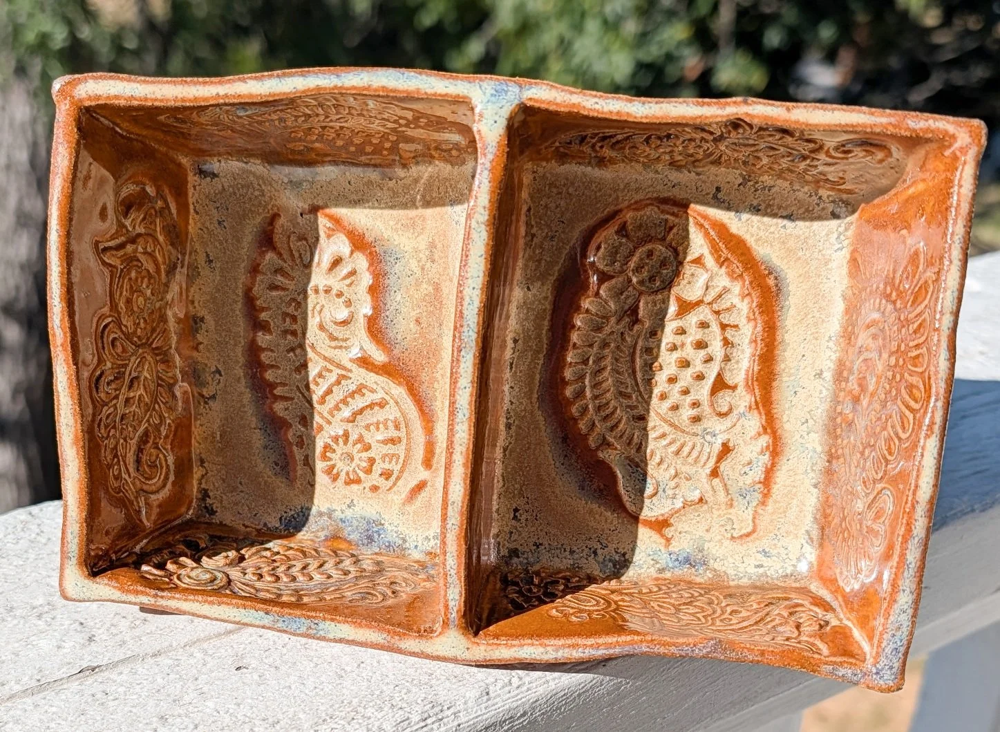 Artisan Ceramic Divided Serving Dish