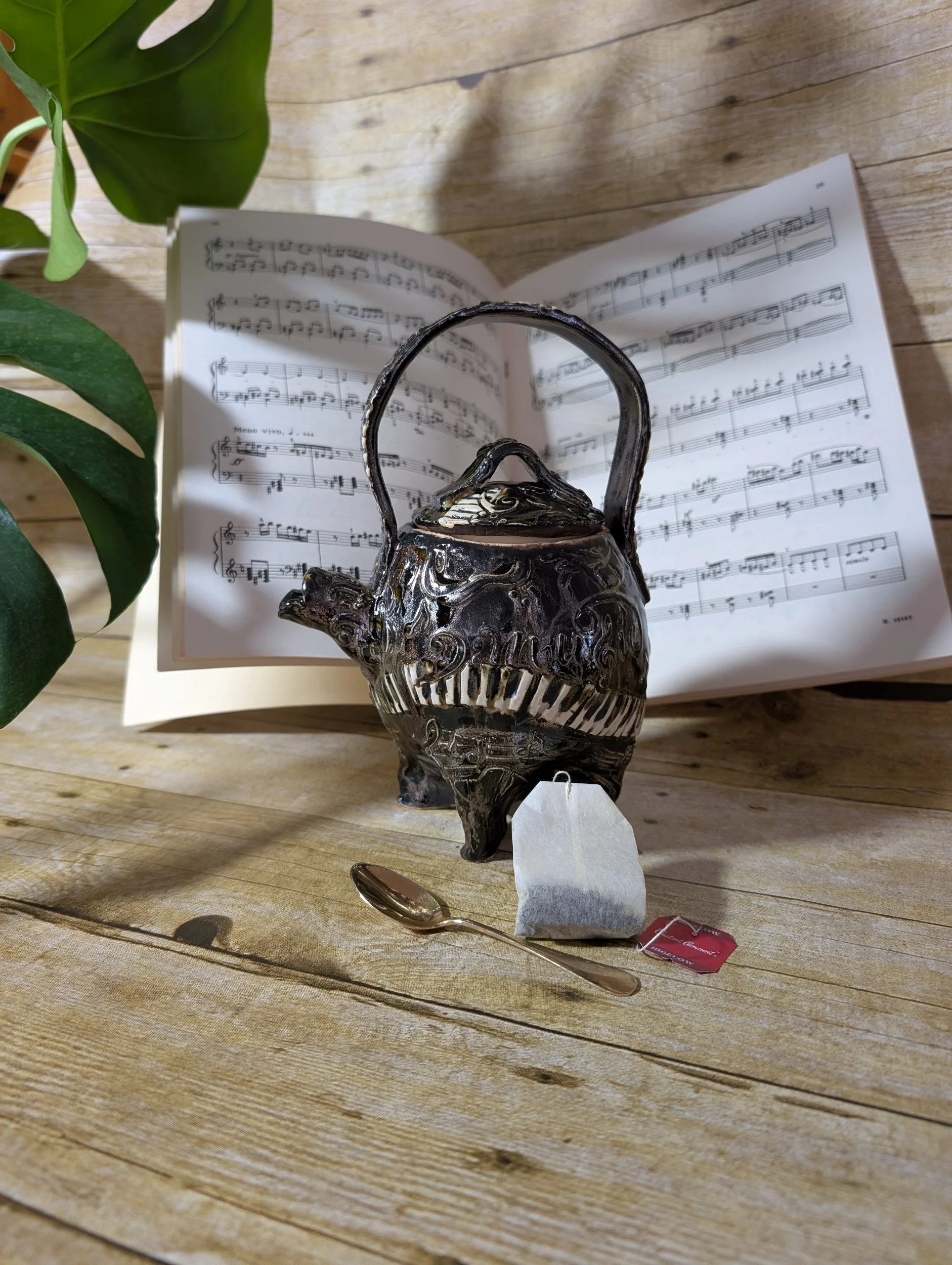 Individual Teapot Music Themed