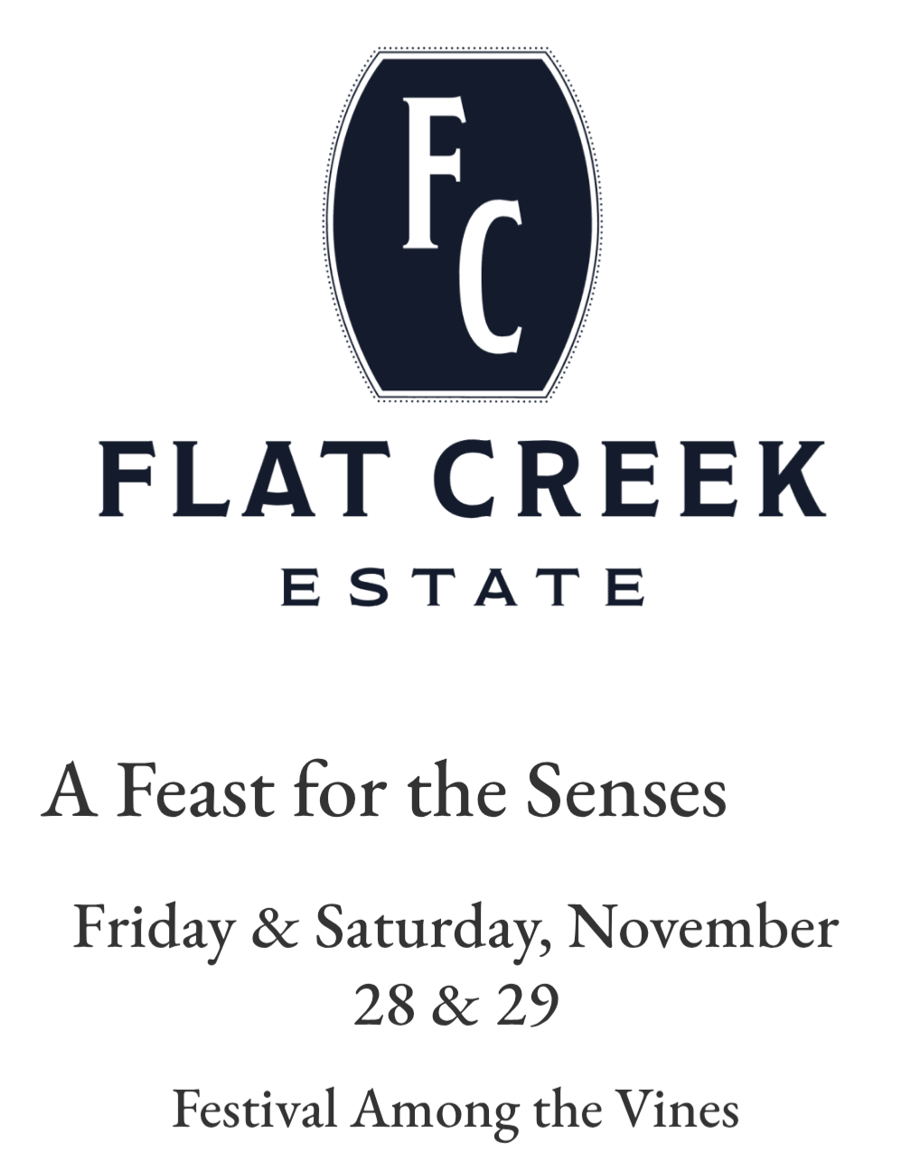 Flat Creek Estate and Winery Annual Thanksgiving Event