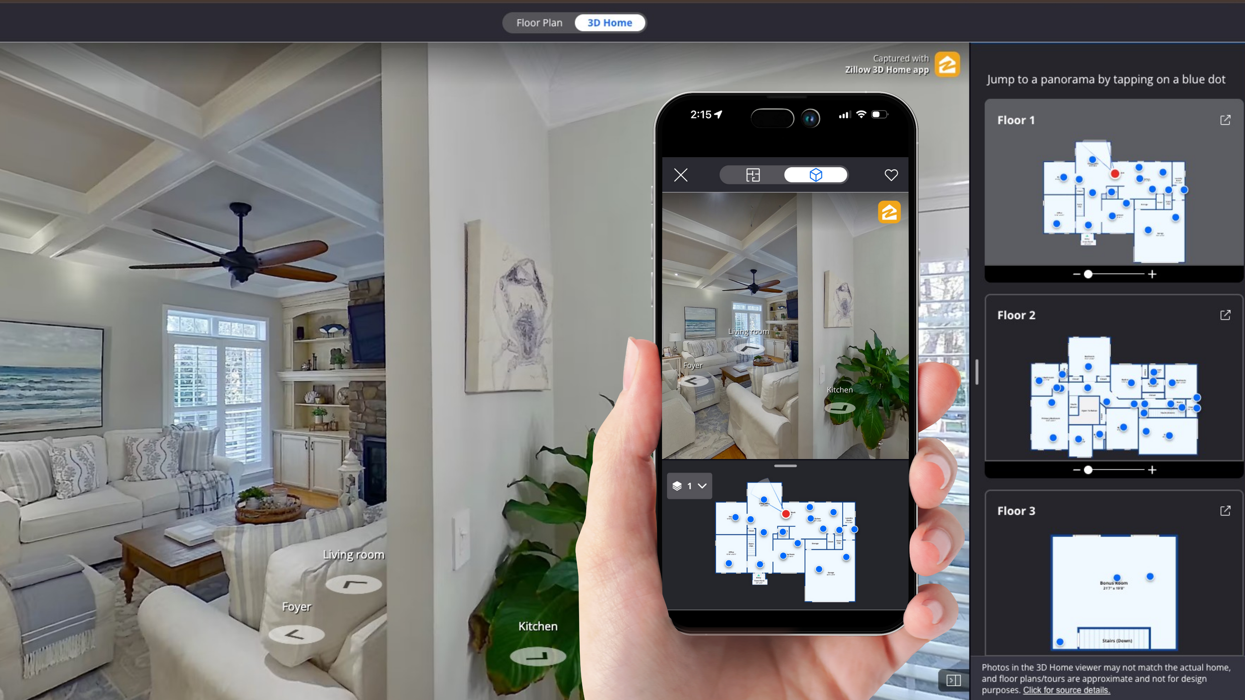 Modern white kitchen with a central island, stainless steel appliances, white cabinetry, marble countertops, light wood flooring, and decorative plants.