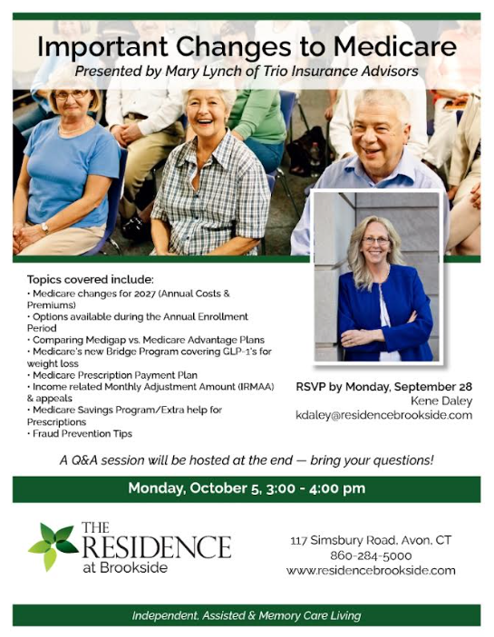 Important Changes to Medicare: Info-session Presented by Mary Lynch of Trio Insurance Advisors