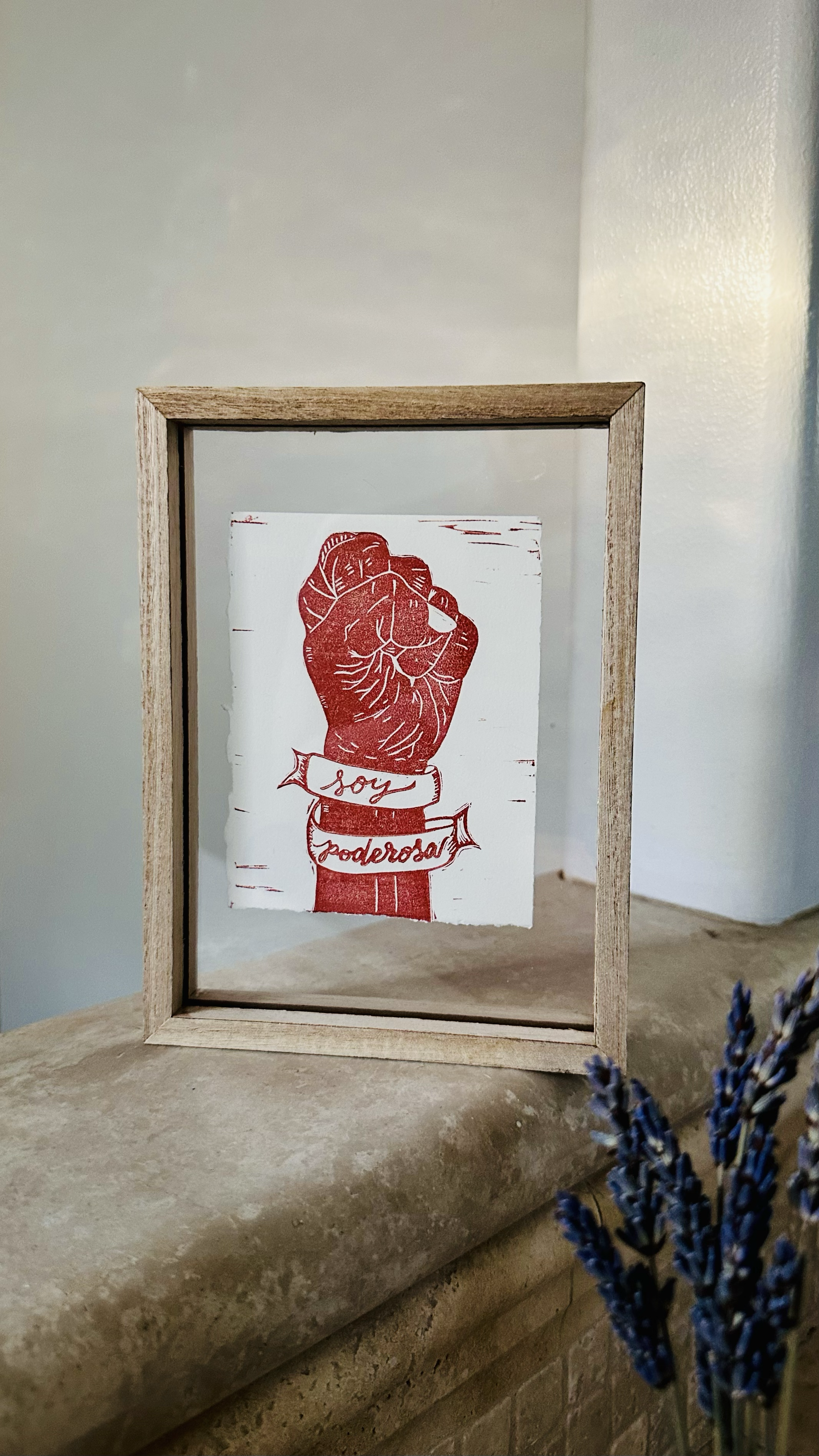 "Soy Poderosa" Linocut Relief Print