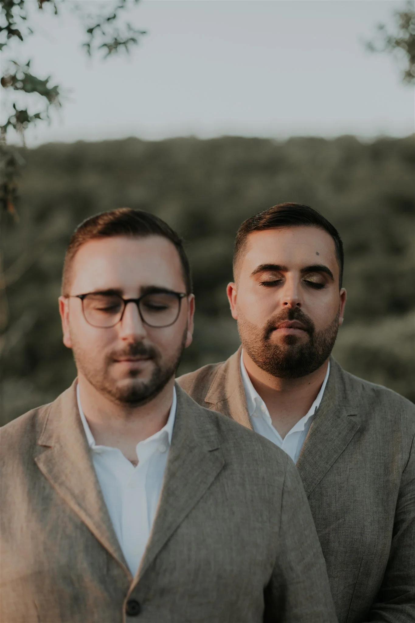 Portrait of groomsmen during a wedding in Portugal captured in a natural and modern style