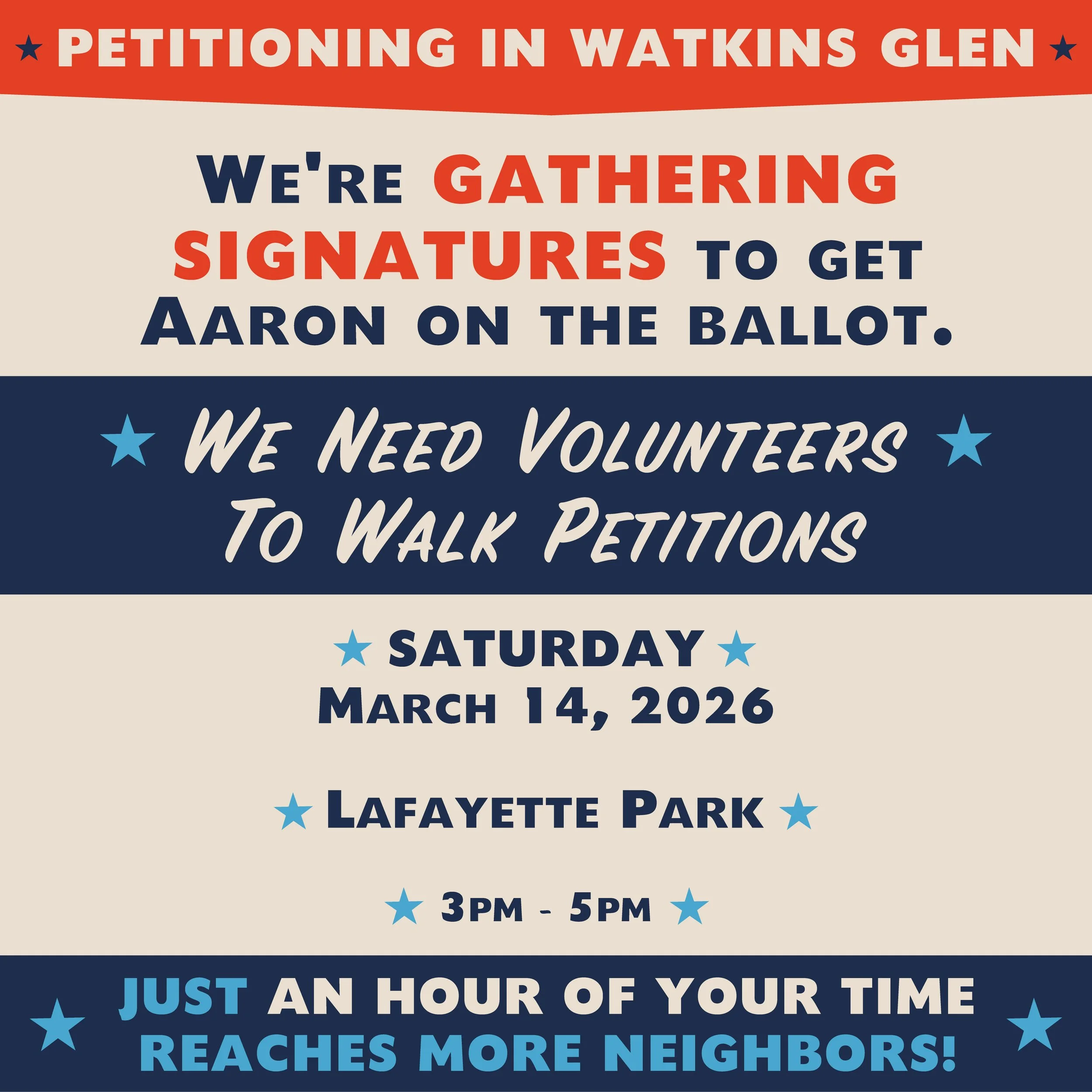 Petitioning in Watkins Glen