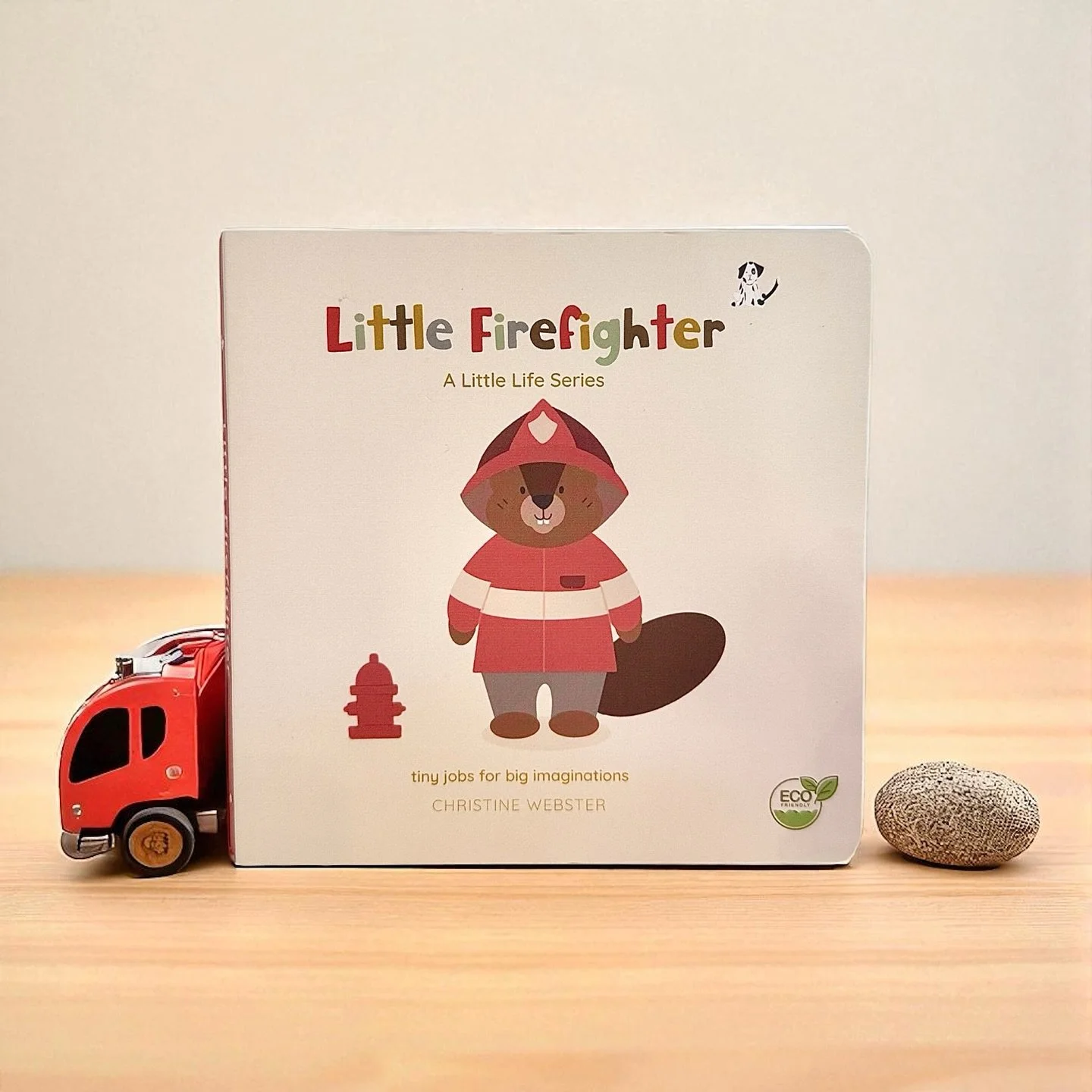 ⸻

🔥 Little Firefighter 🚒 (unedited proof copy/alignment is adjusted) part of the journey. 
Hose. Ladder. Boots. Helmet. Firetruck.

Everyday words that invite little minds into the world of a firefighter &mdash; helping others, working together, a