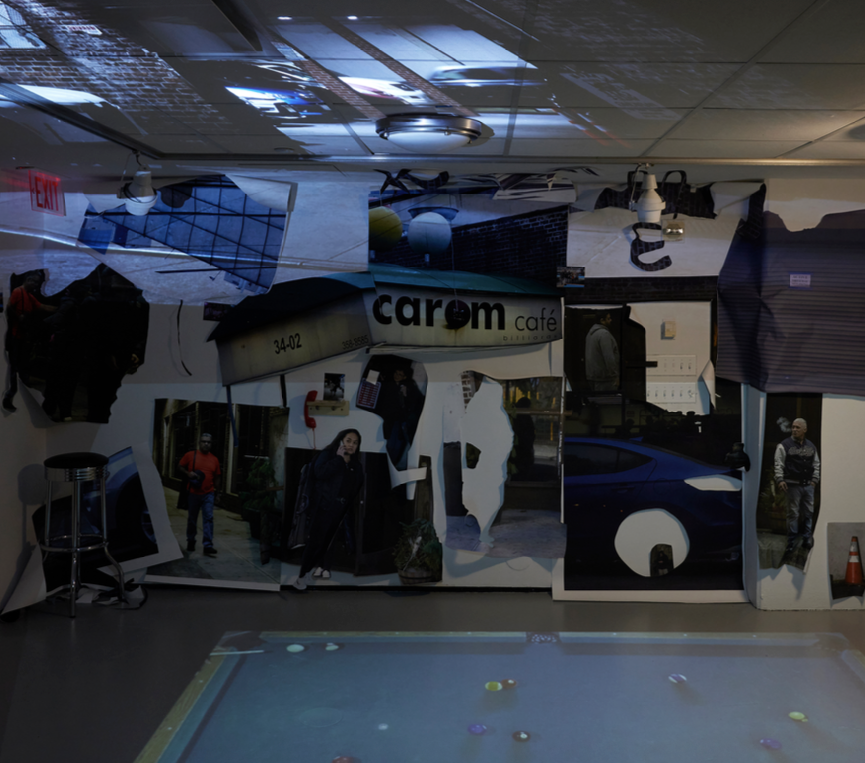 Installation view, "Carom Cafe", September 2025, Green Hall Gallery, New Haven, CT
