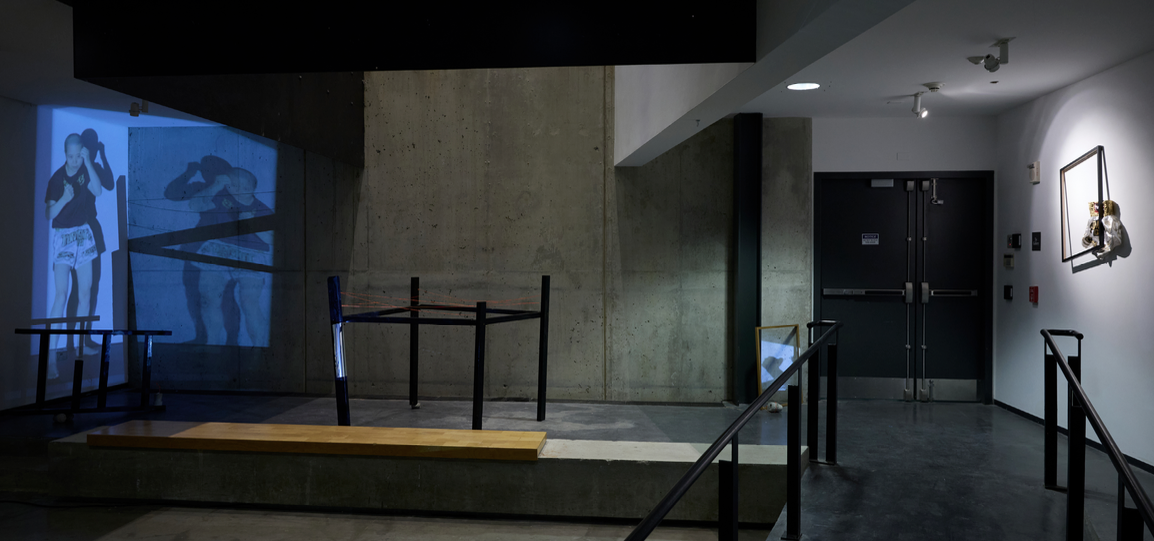 Installation view, "Exit 47", November 2025, 36 Edgewood basement, New Haven, CT