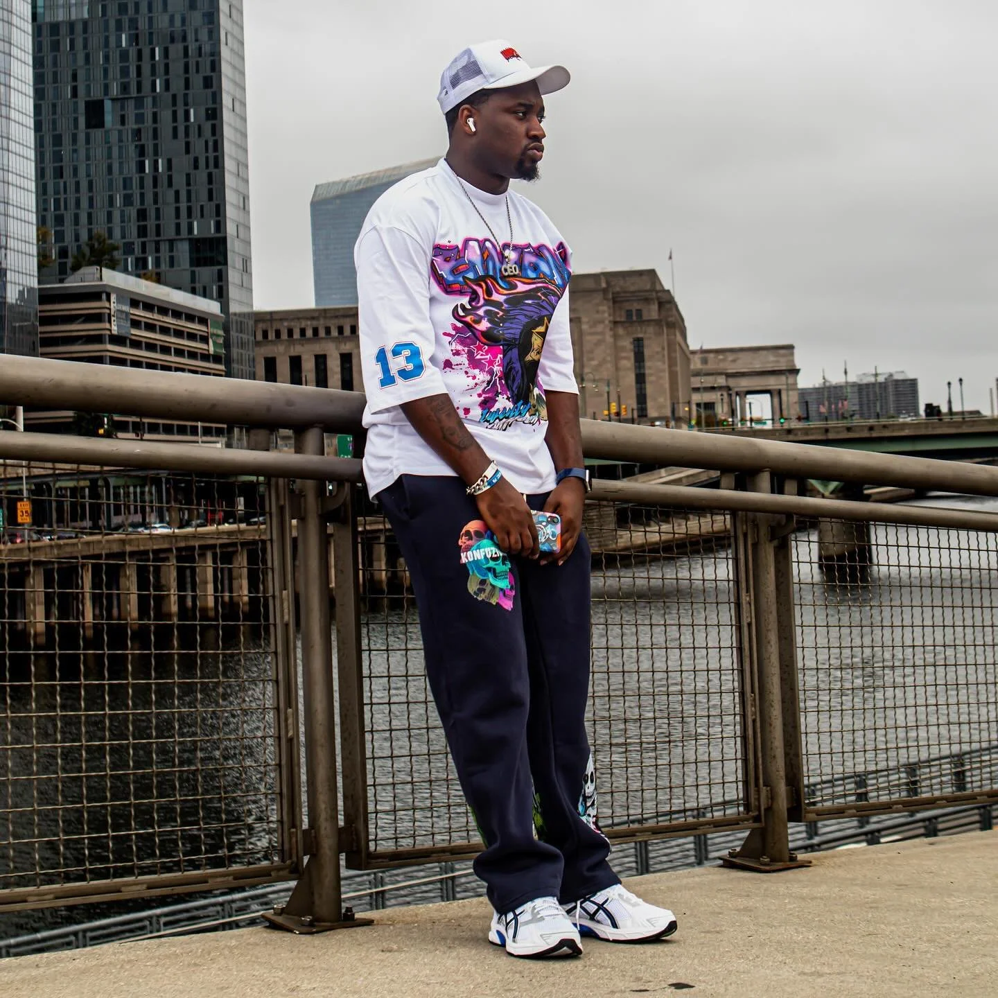 The CEO rocking the New Konfuzion Sweatpants! AVAILABLE NOW! 🩵