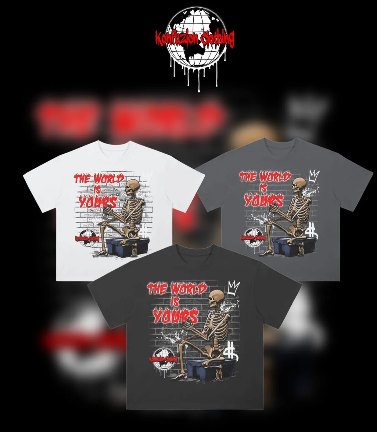 All New Konfuzion Drop Shoulder Tees! Will be coming to the online store soon! 🌐❤️&zwj;🔥!