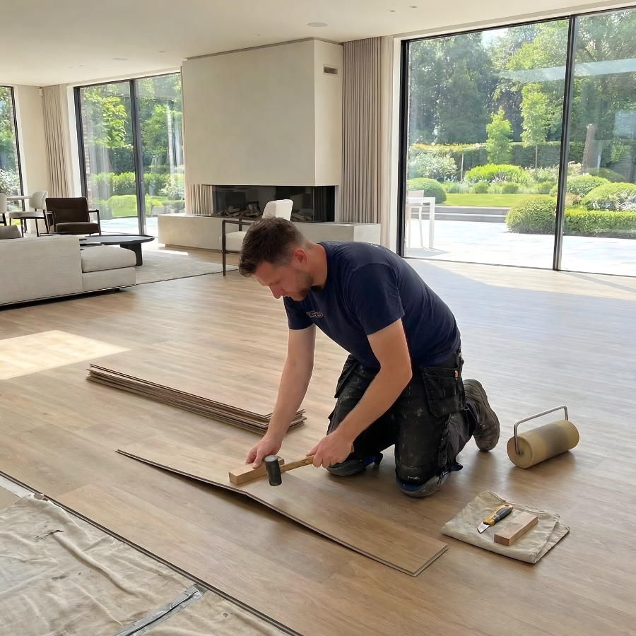 Laminate flooring Palm Coast FL — wide plank wood look — living room