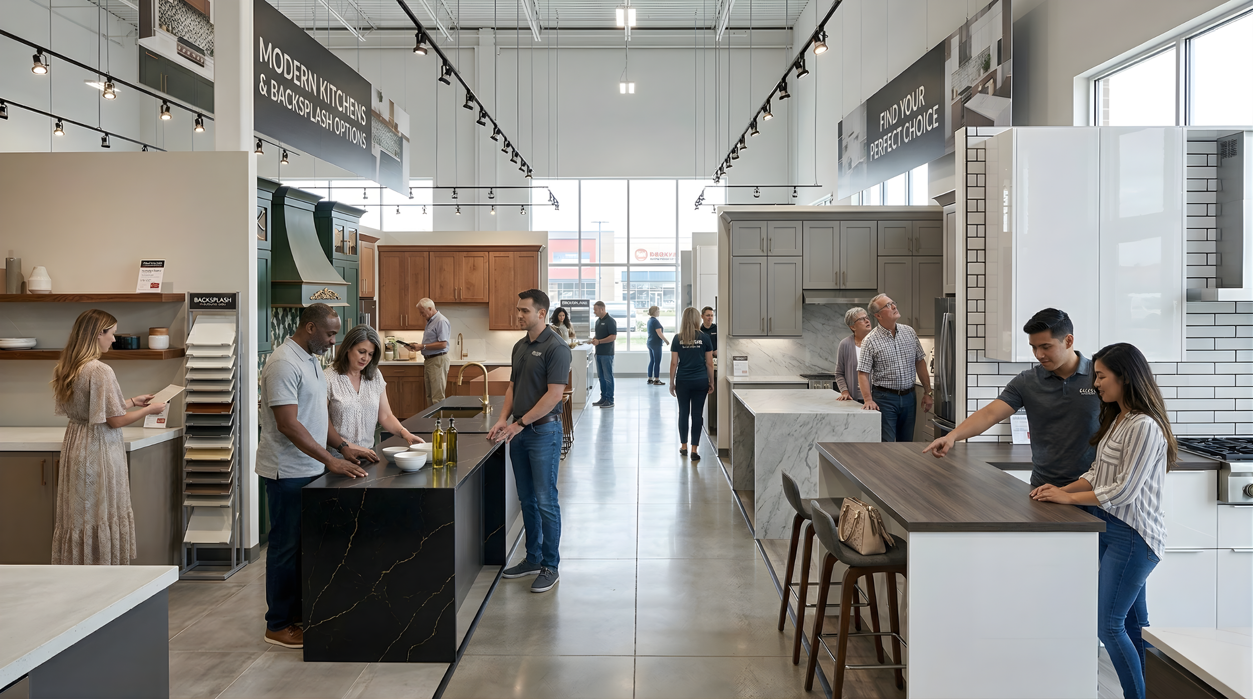 kitchen remodeling Palm Coast FL — countertop showroom — different options